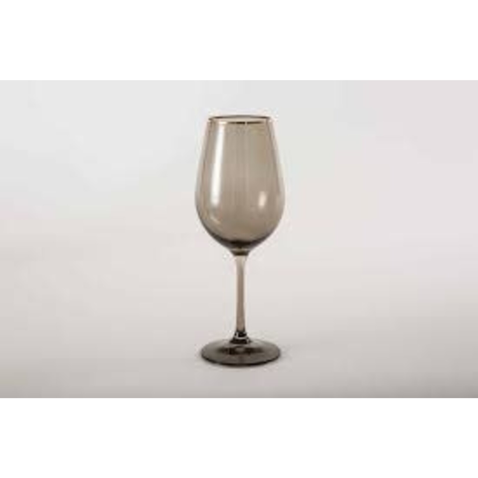 Simax Special Order VD-P13-SM 13.5 oz gray  smoked gold rim wine glass 24/case