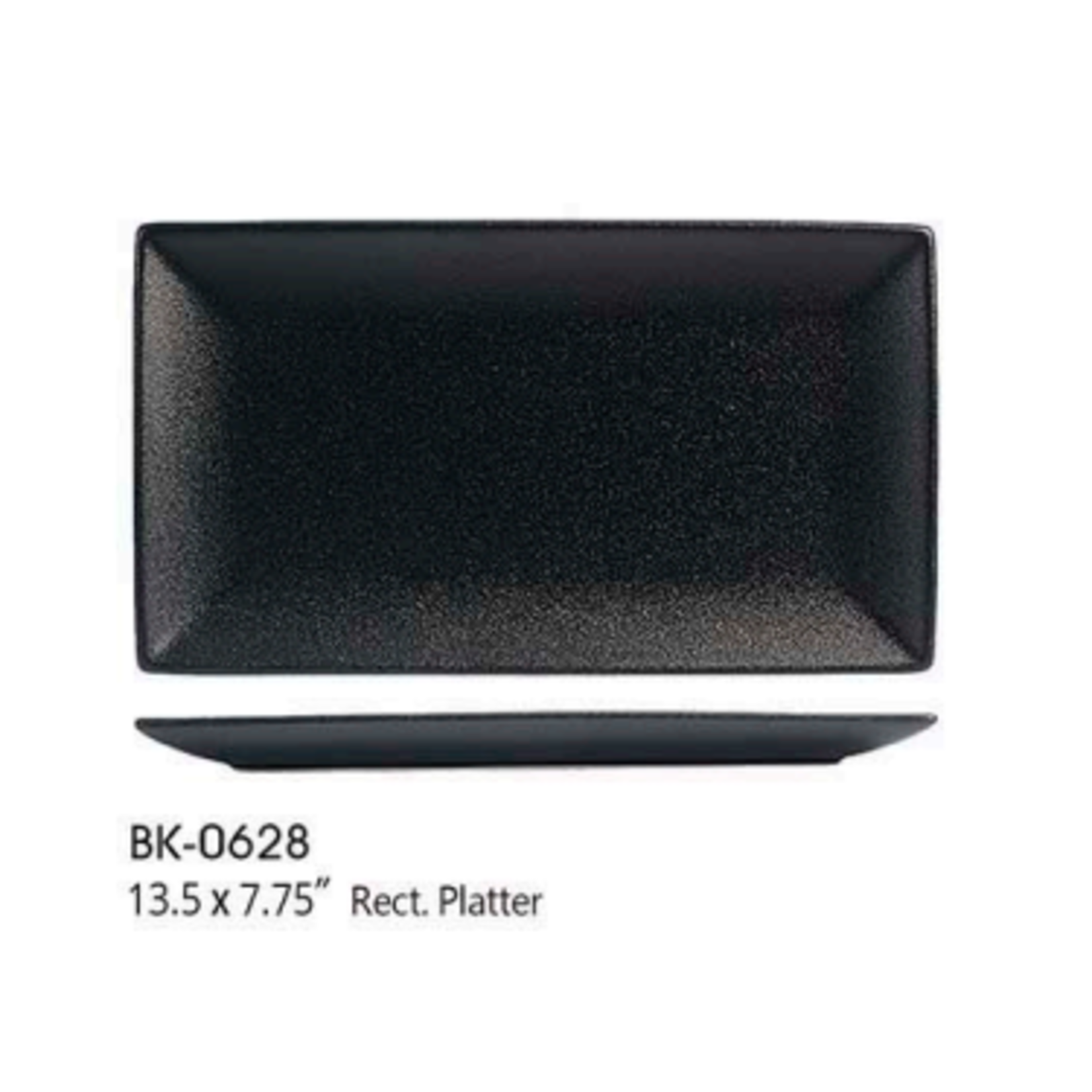 Palate and Plate BK-0628  13.5 x 7.75" rect platter black 12/ case