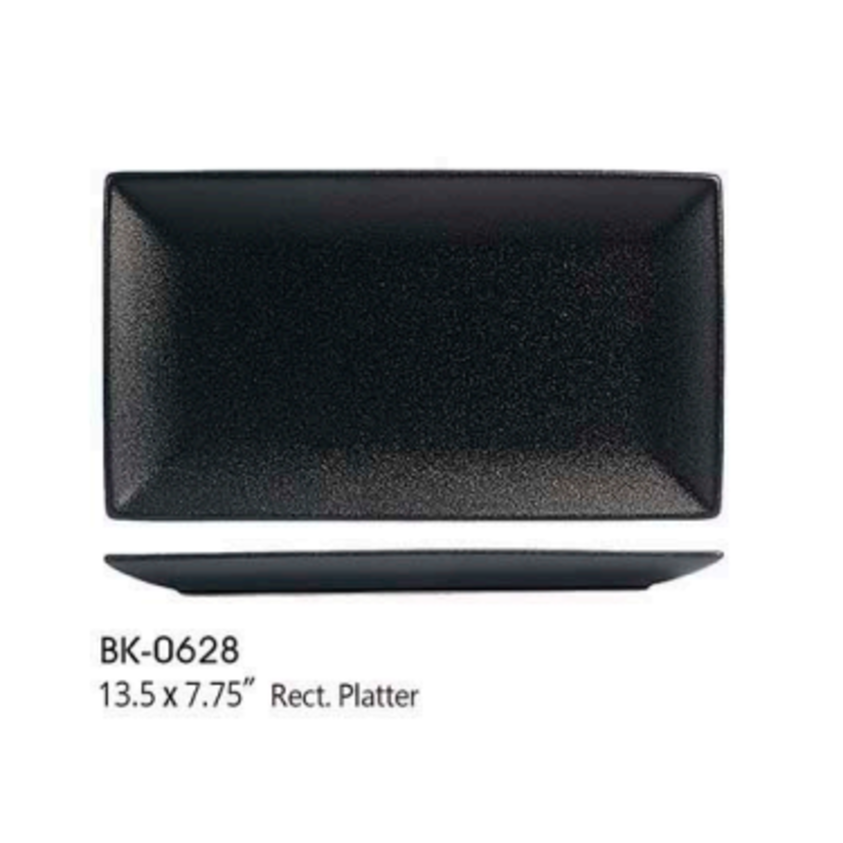 Palate and Plate DISC BK-0628  13.5 x 7.75" rect platter black 12/ case