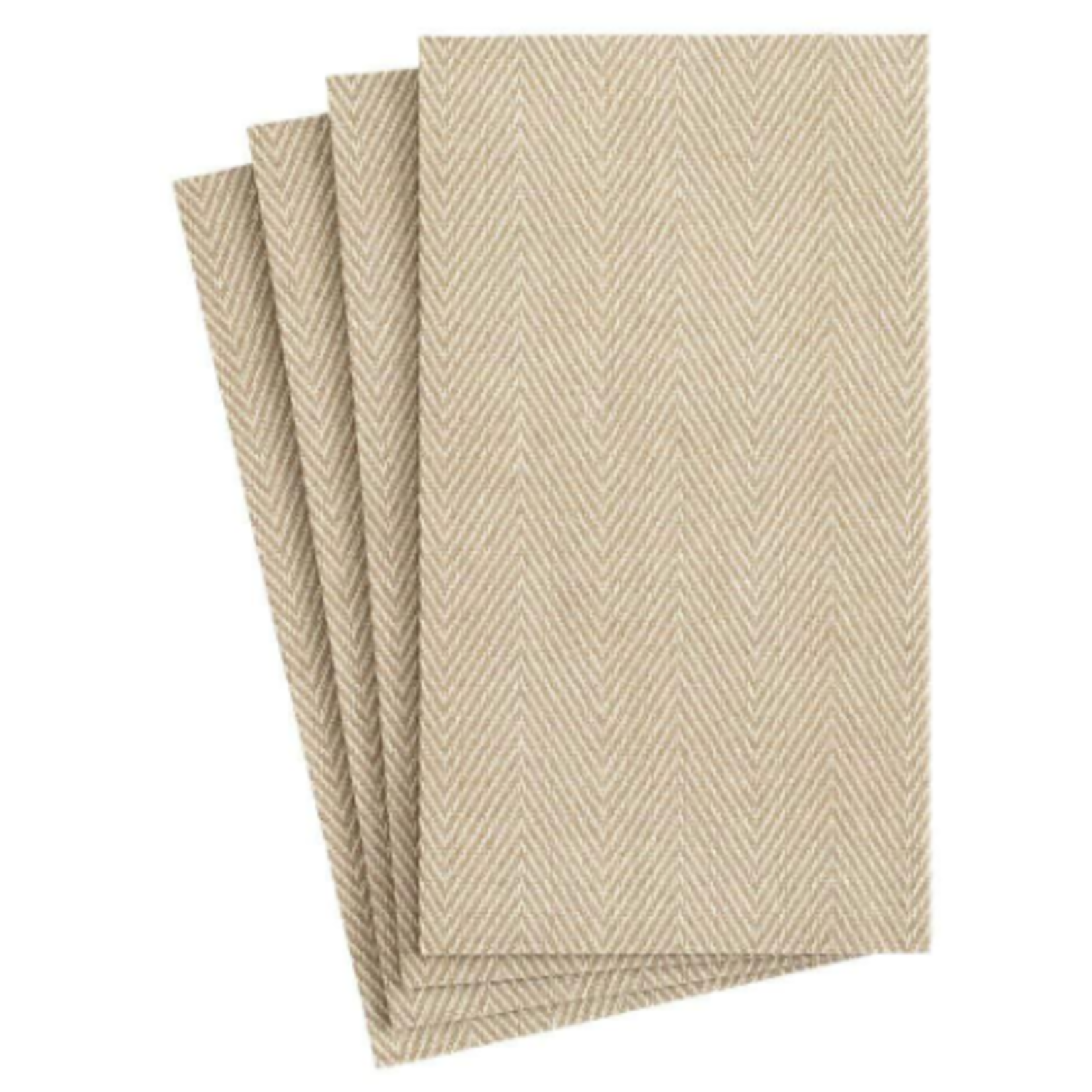 Caspari 9760GG Caspari Paper Guest Towel Linen Natural Jute 12/pk