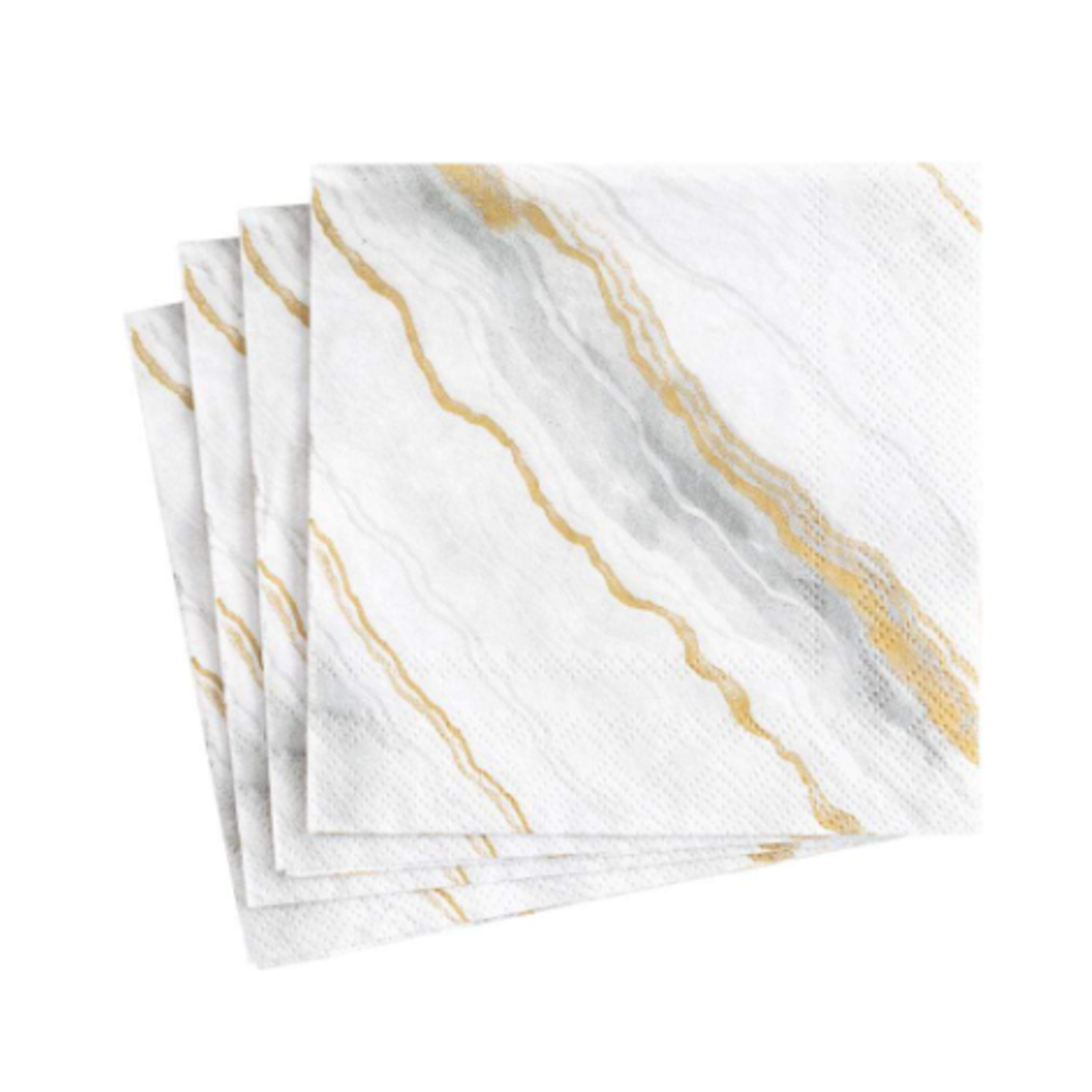 Caspari Special order 13742C Caspari Cocktail Napkin Marble Grey 20/pk