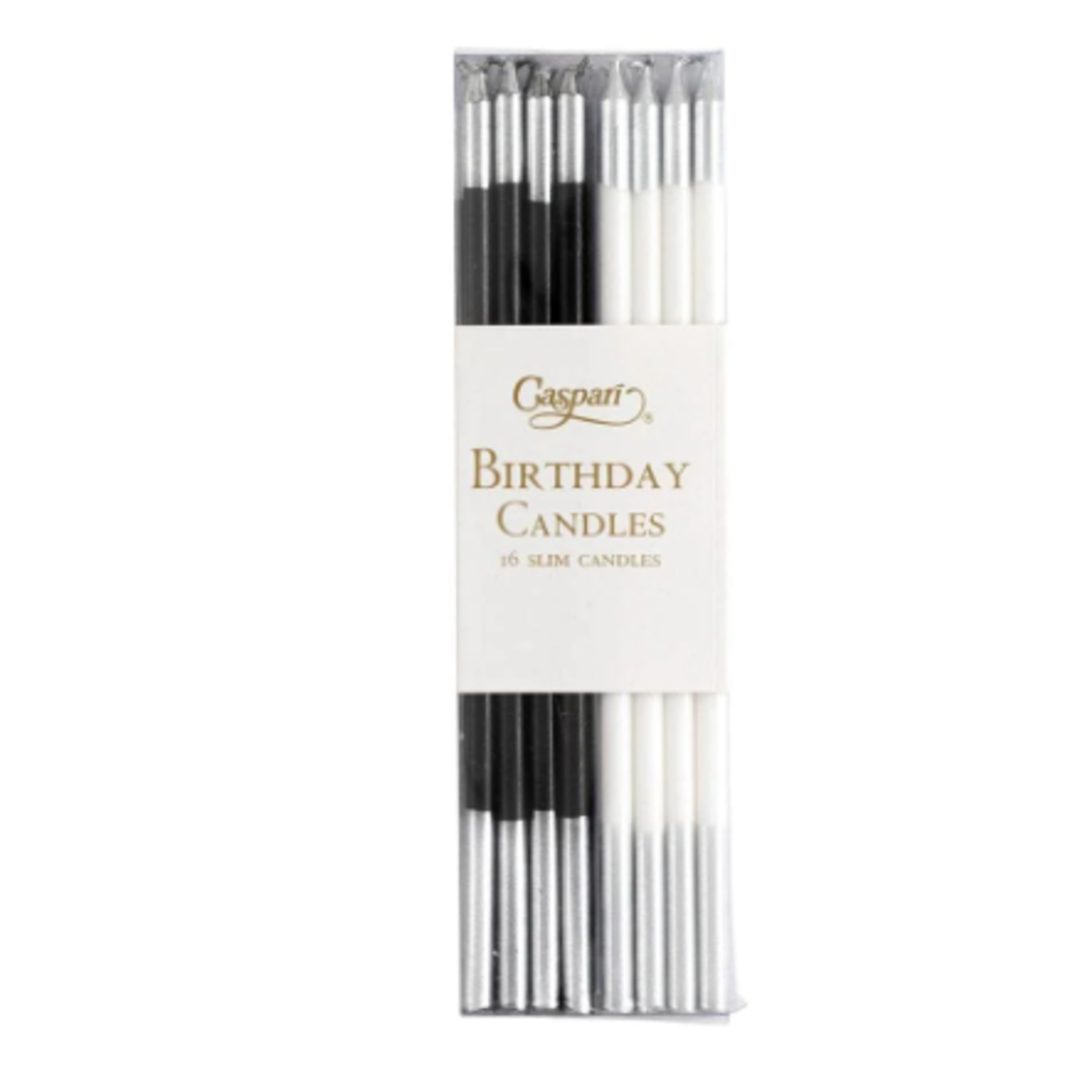 Caspari Special order CA1112 Caspari Birthday Candle 6" Slim Black White  16/pack