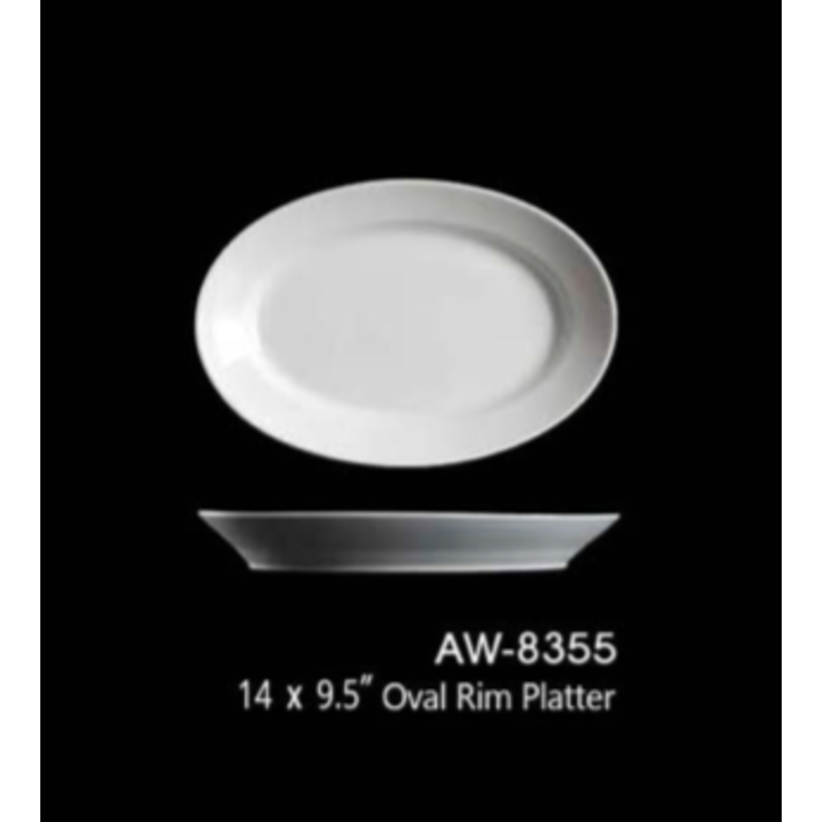 Palate and Plate AW-8355 14” Oval Platter white 6/case