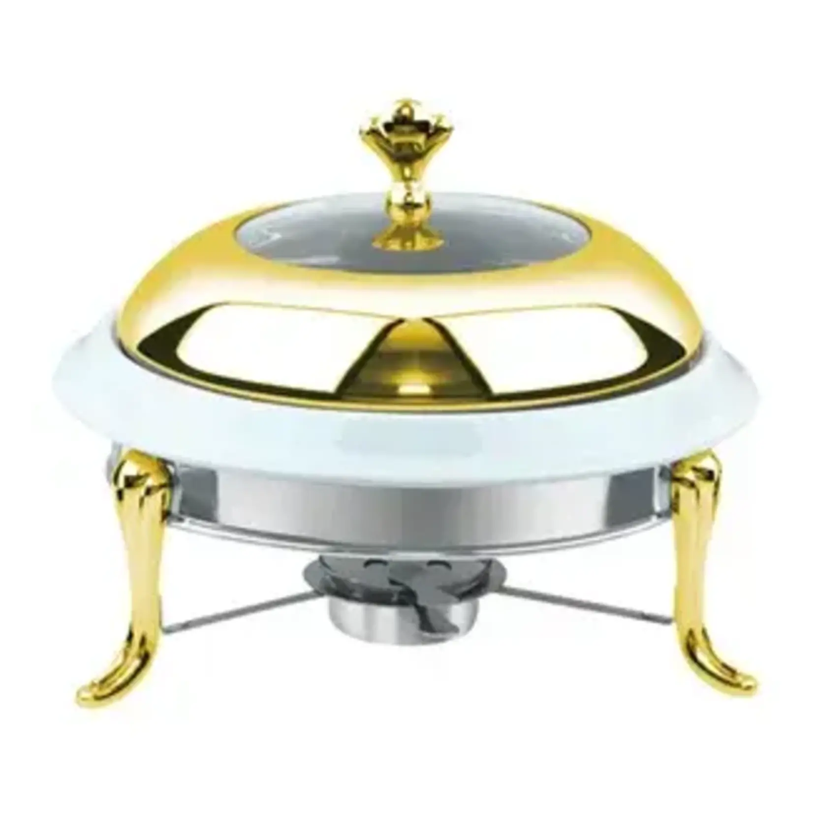 Prestige Special order L4107A-12.5 Prestige 12.5 " round chafer  porcelain inside gold /Silver