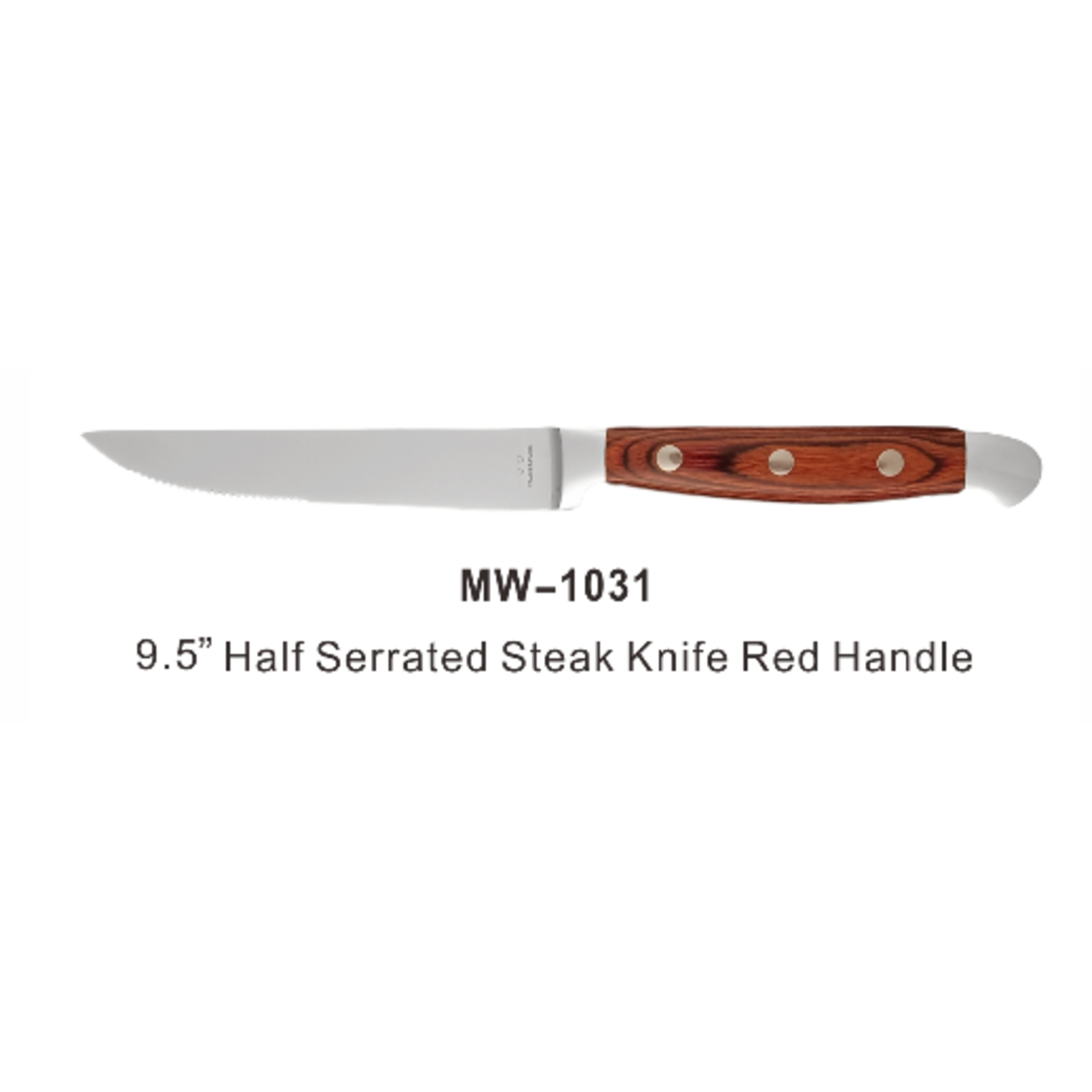 Palate and Plate MW-1031 Steak Knife dark red handle half Serrated