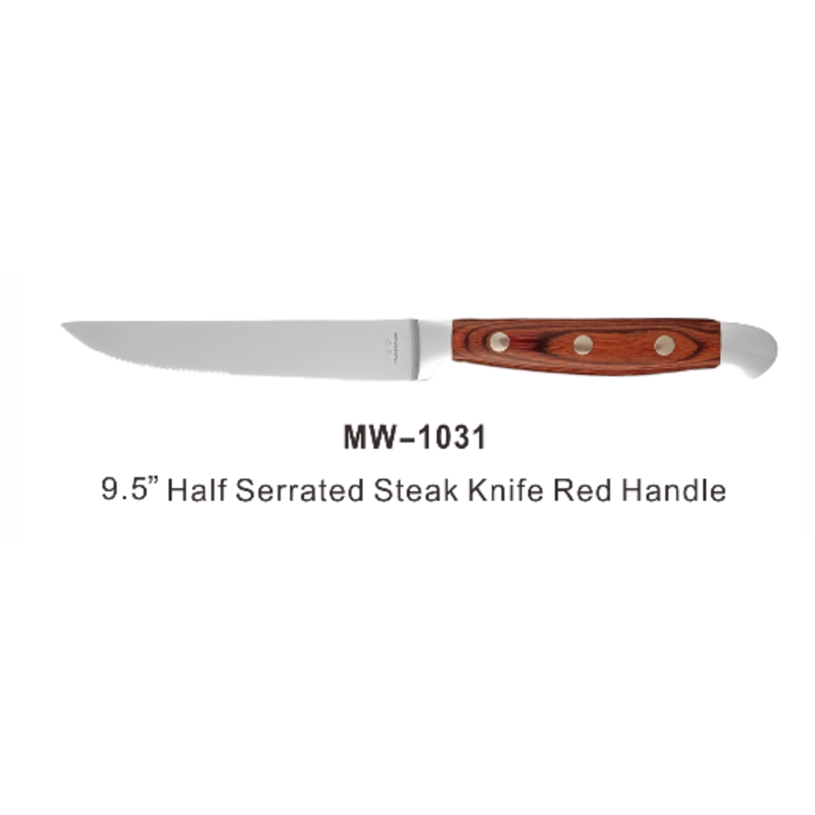 Palate and Plate Special order MW-1031 Steak Knife dark red handle half Serrated PROMO