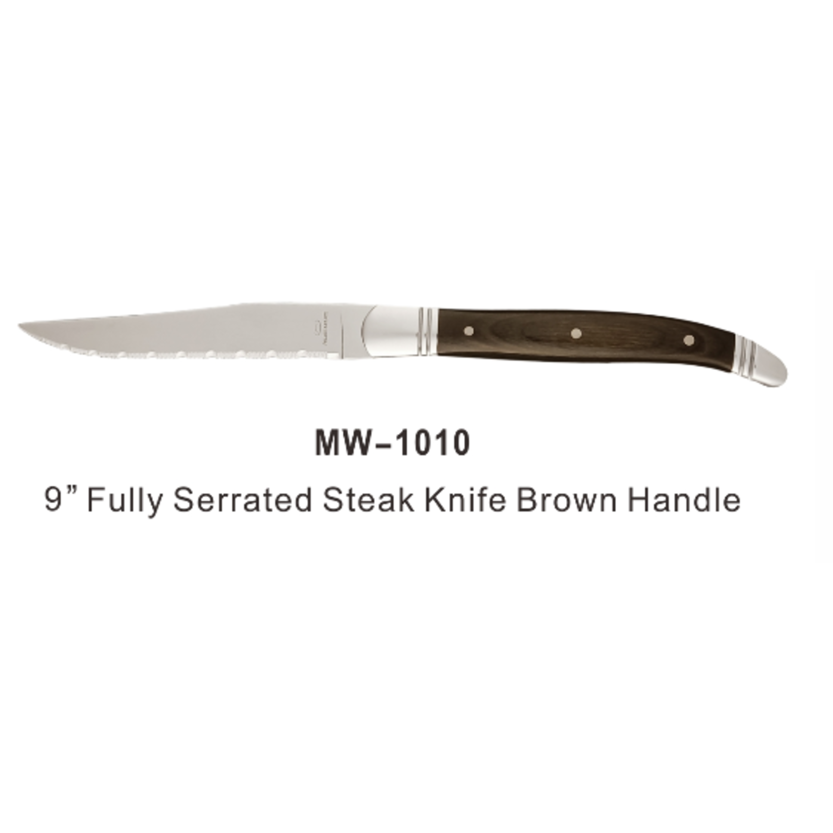 Palate and Plate MW-1010 Steak Knife dark  handle fully Serrated