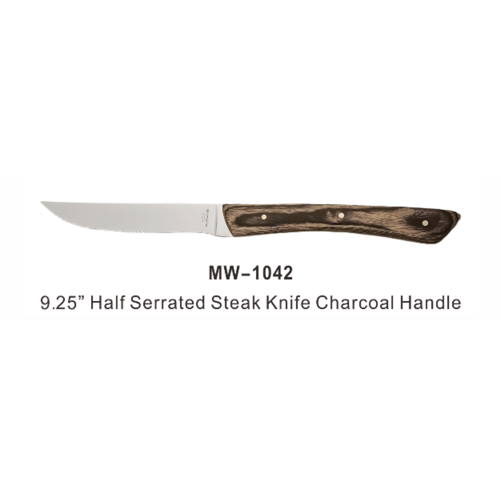 Palate and Plate MW-1042 Steak Knife silver gray handle half serrated