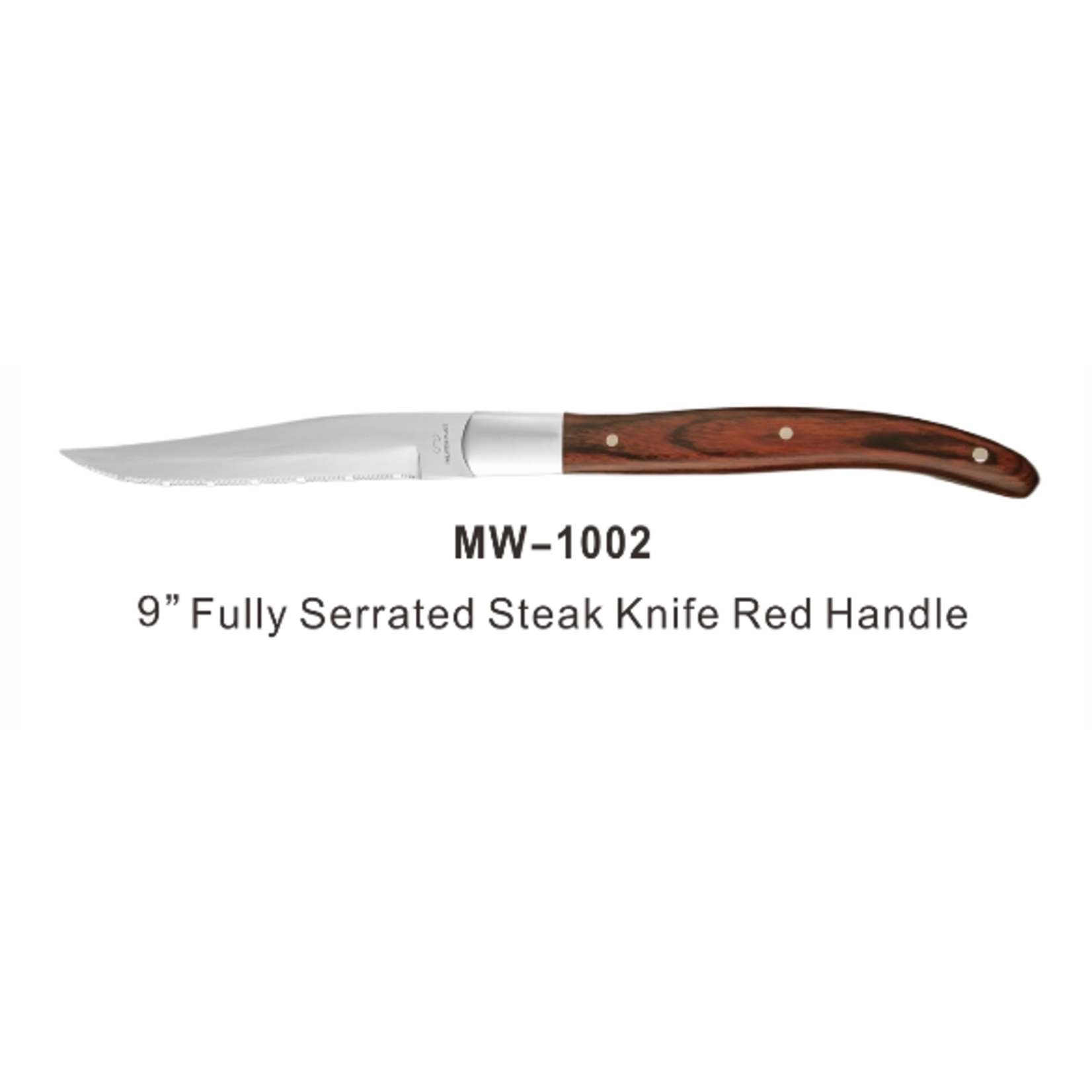 Palate and Plate MW-1002 Steak Knife dark red handle  fully Serrated