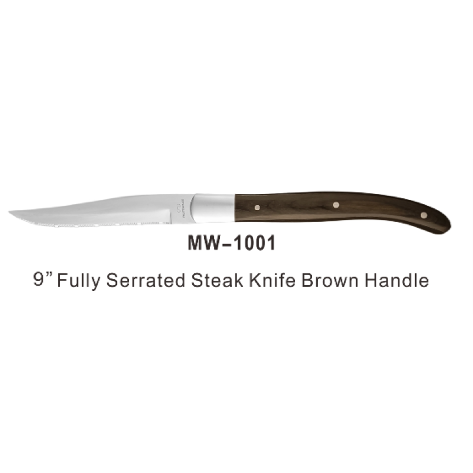 Palate and Plate MW-1001 Steak Knife dark handle fully Serrated