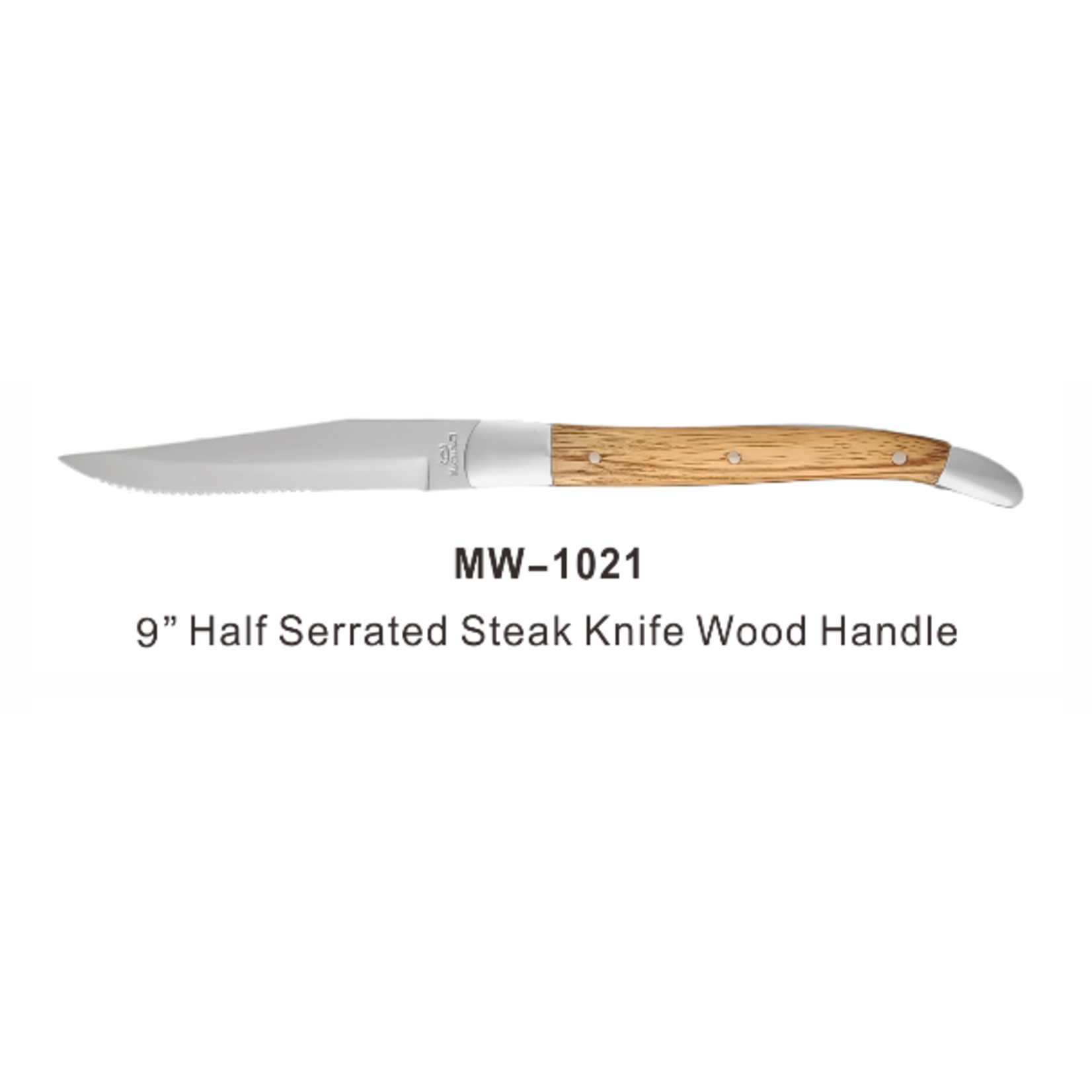 Palate and Plate MW-1021 Steak Knife wood handle half Serrated