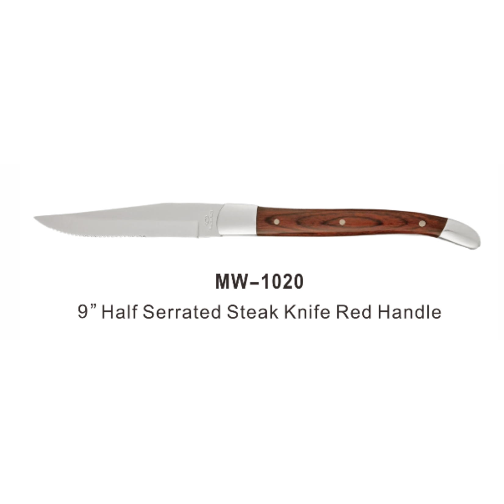 Palate and Plate MW-1020 Steak Knife dark red  half Serrated
