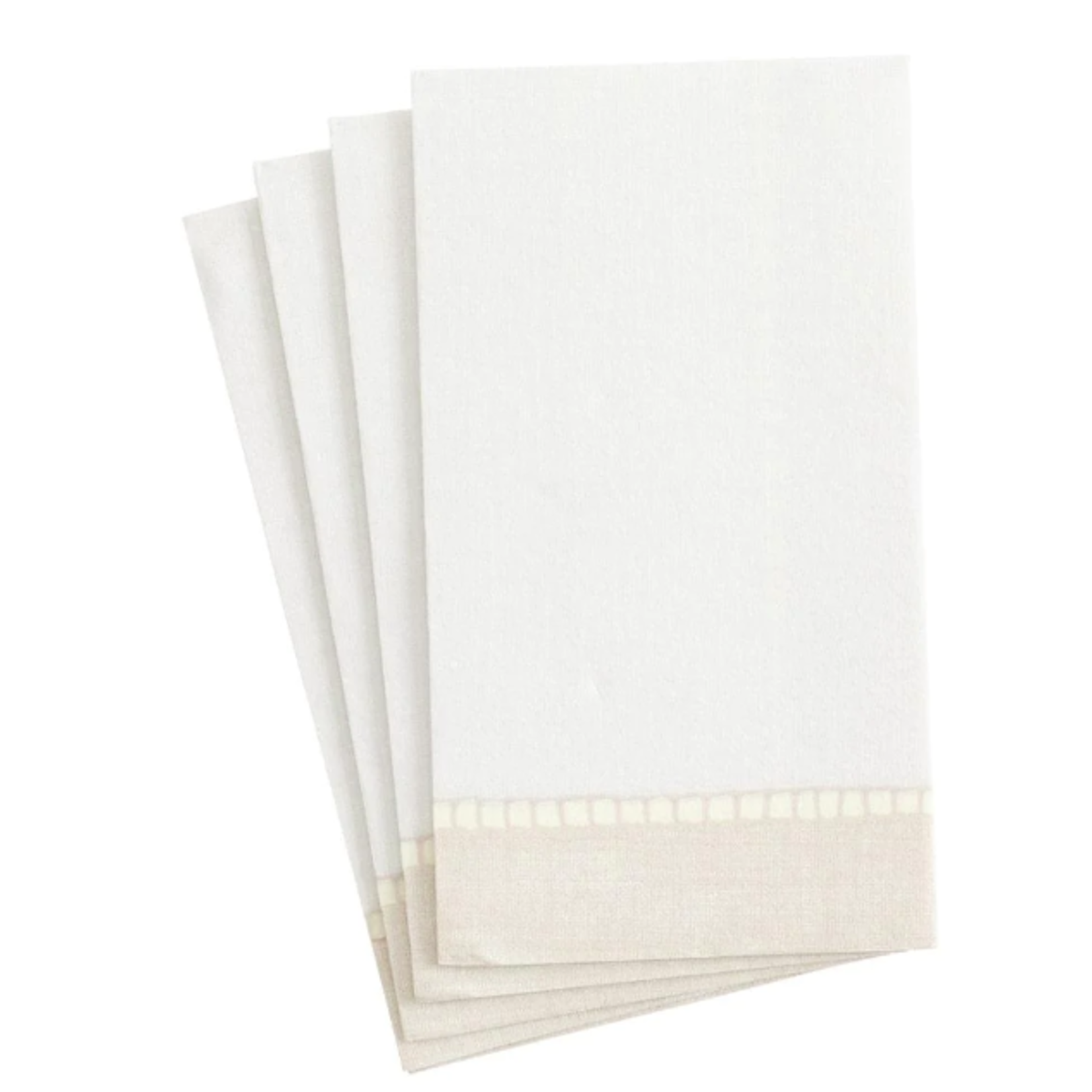 Caspari 4780GG Caspari Paper Guest Towel Linen Natural 12/pk