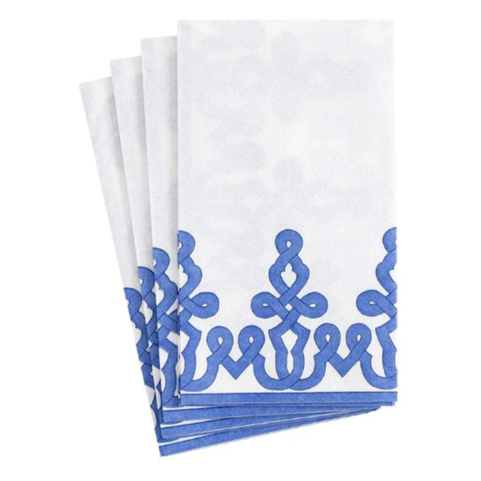 Caspari 15644GG Caspari Riviera Blue Paper Guest Towel 12/pk