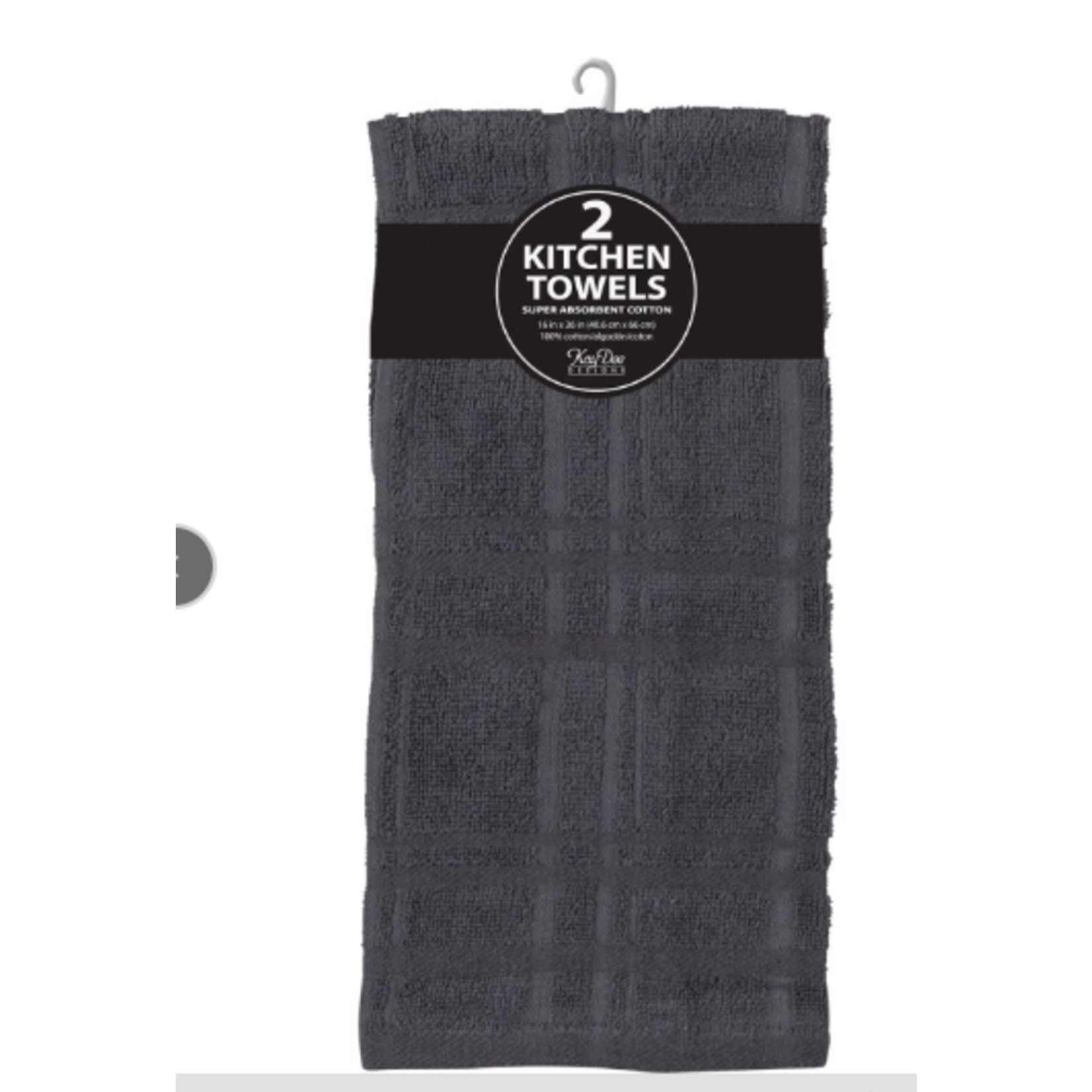 Kay Dee Designs R6440 KD Charcoal Kitchen Towel 2 pc