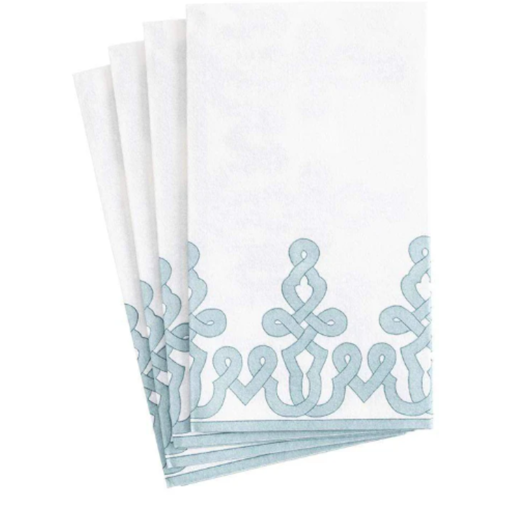 Caspari 15643GG Caspari Hemstitch Guest Towel Dessin Blue 12/pk