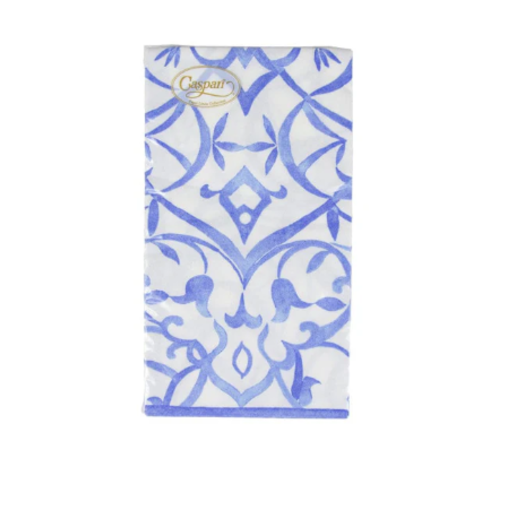 Caspari 17463GG Caspari Guest Towel Algarve Blue 12/pk