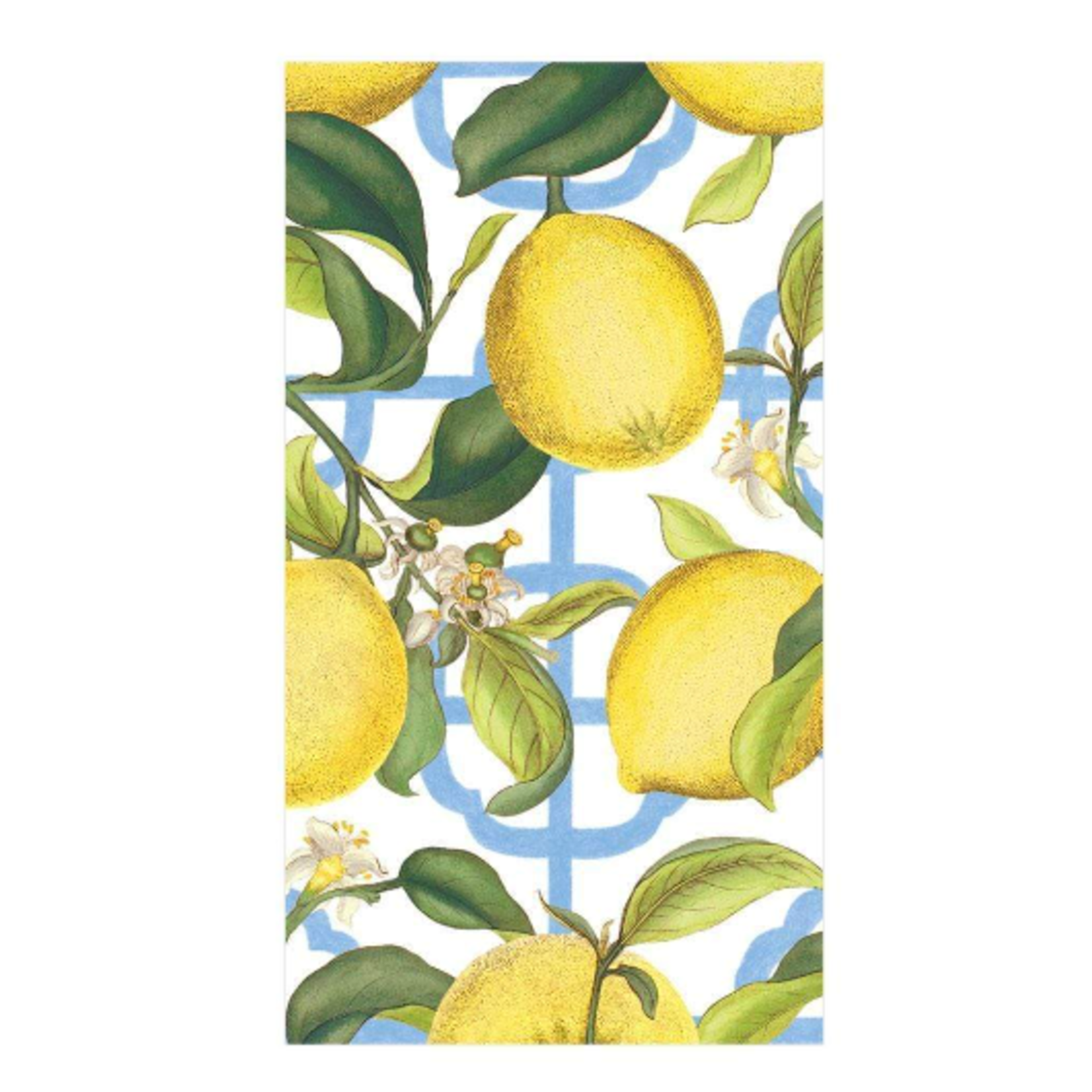 Caspari 11910G Caspari Guest Towel Seville Ivory Lemon