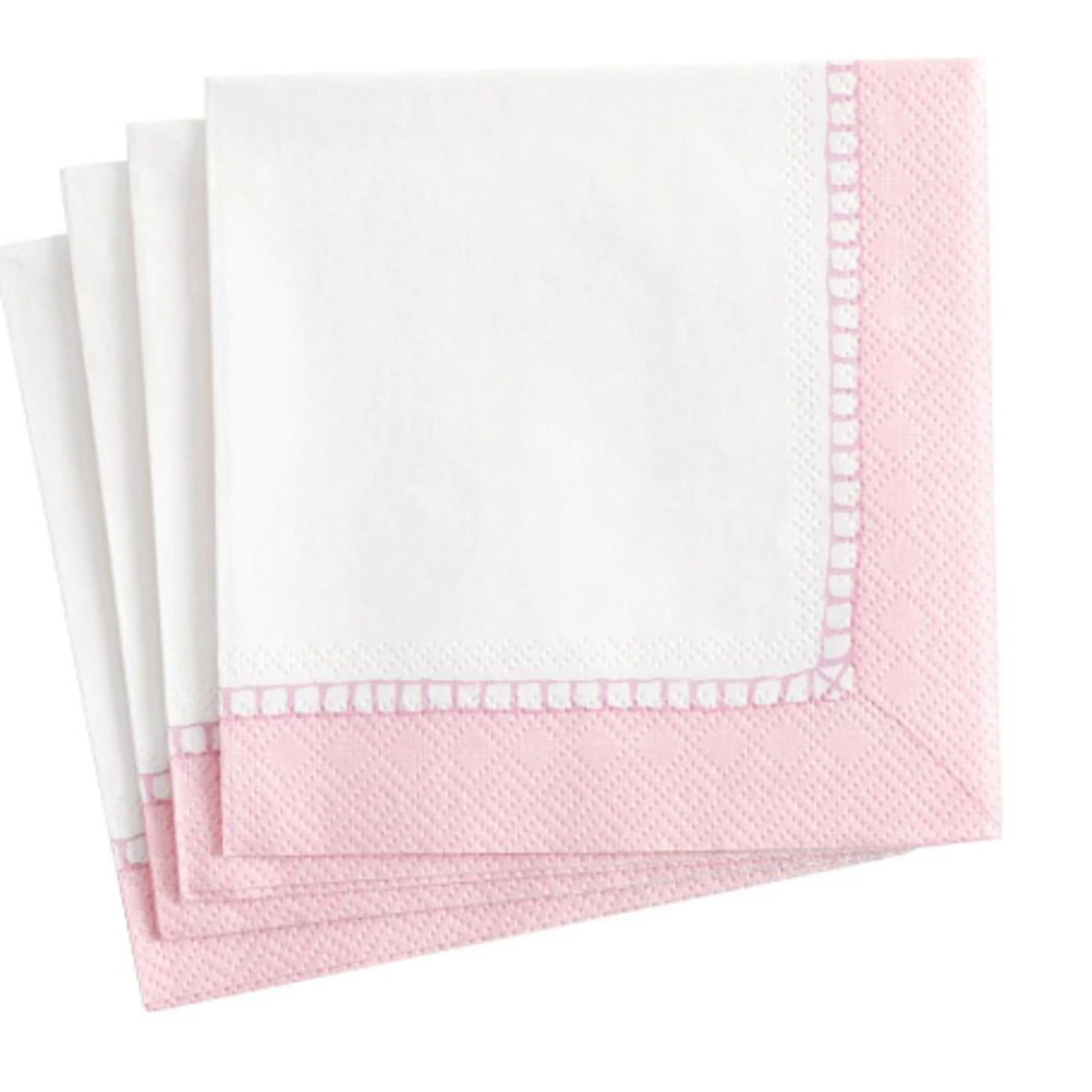 Caspari 16510L Caspari Linen Border Linen Napkin Pink