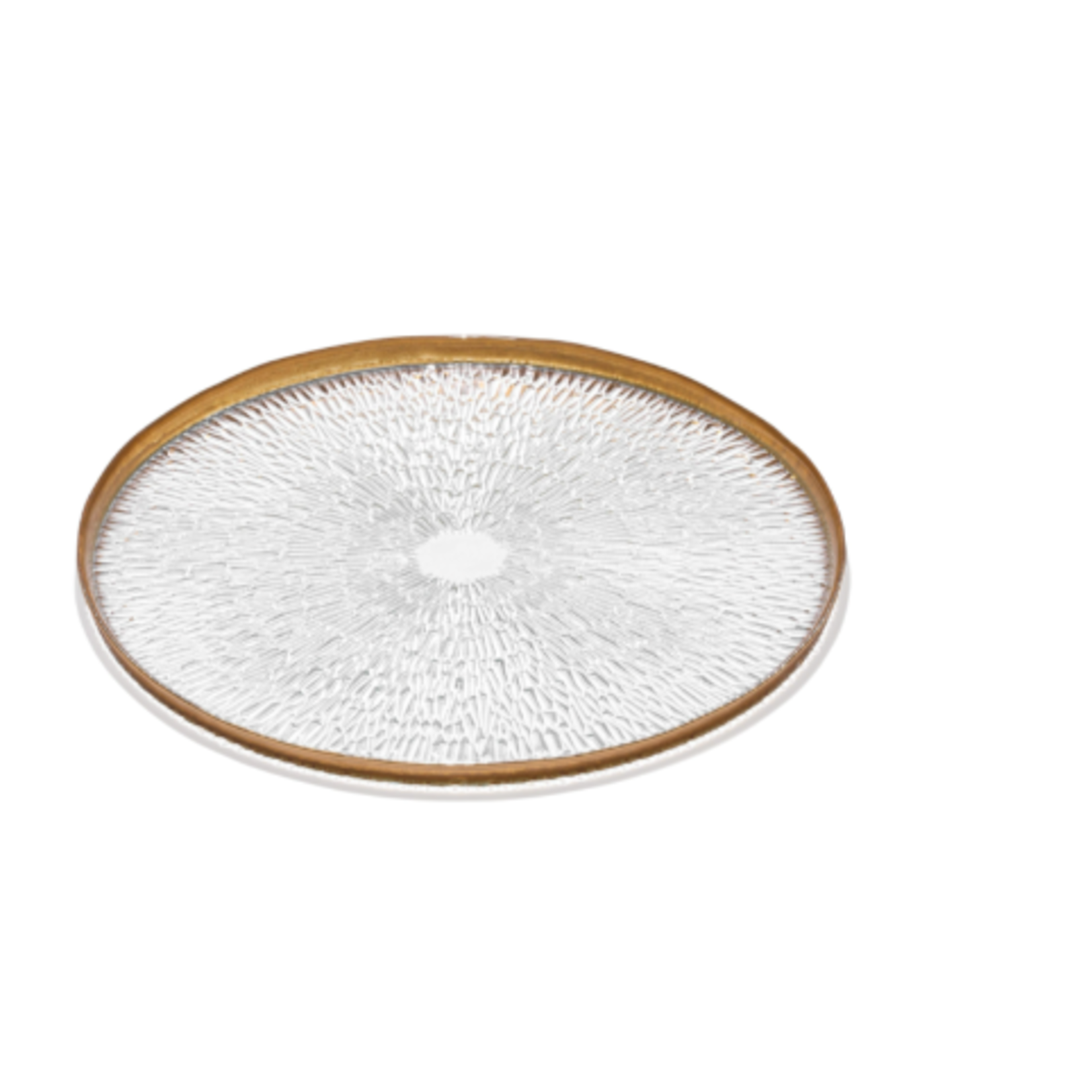 kadra SD-350233-G Kadra 13" Souelle Glass Charger Plate Gold Rim