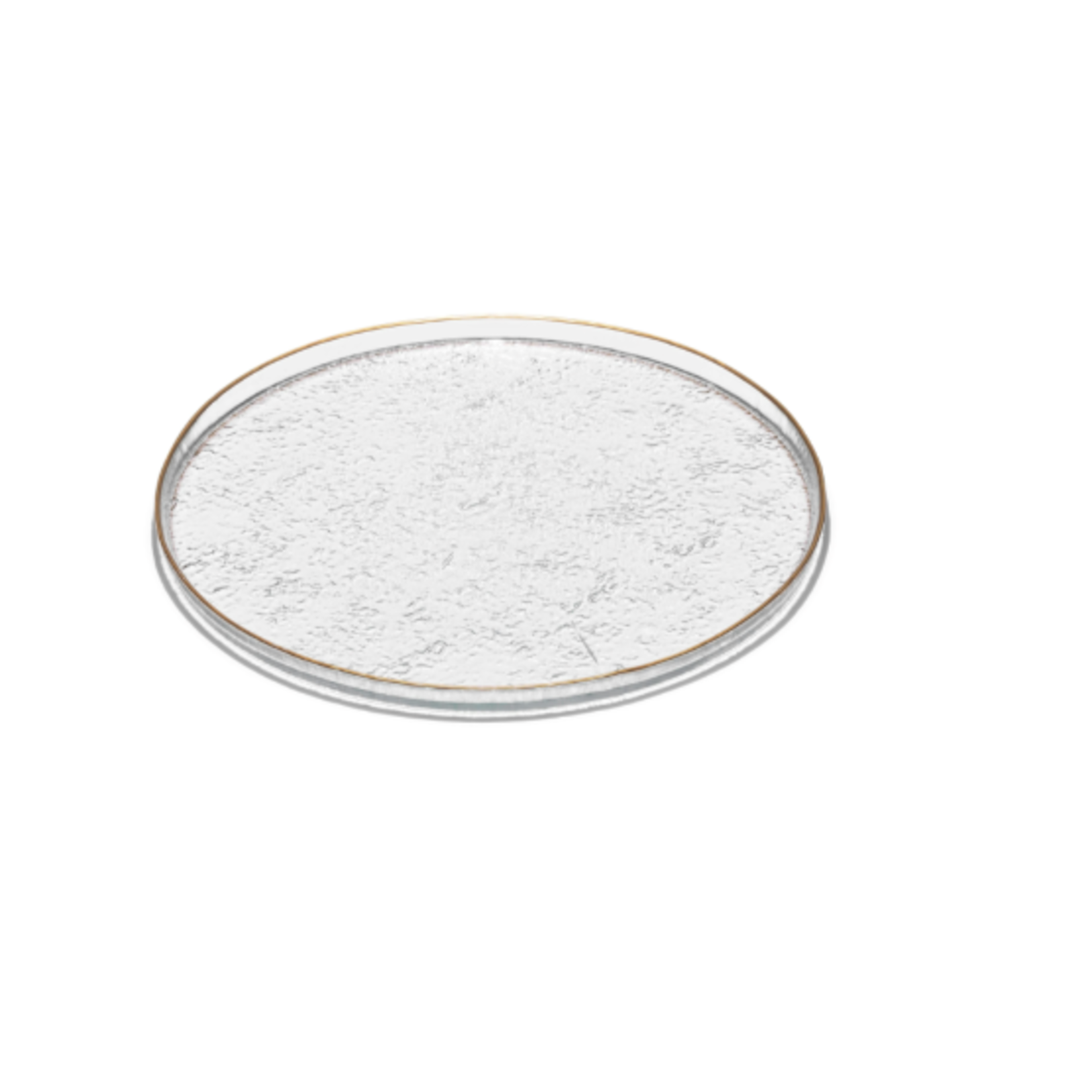 kadra SD-343332-G Kadra 13" Hammered Glass Charger Gold Rim