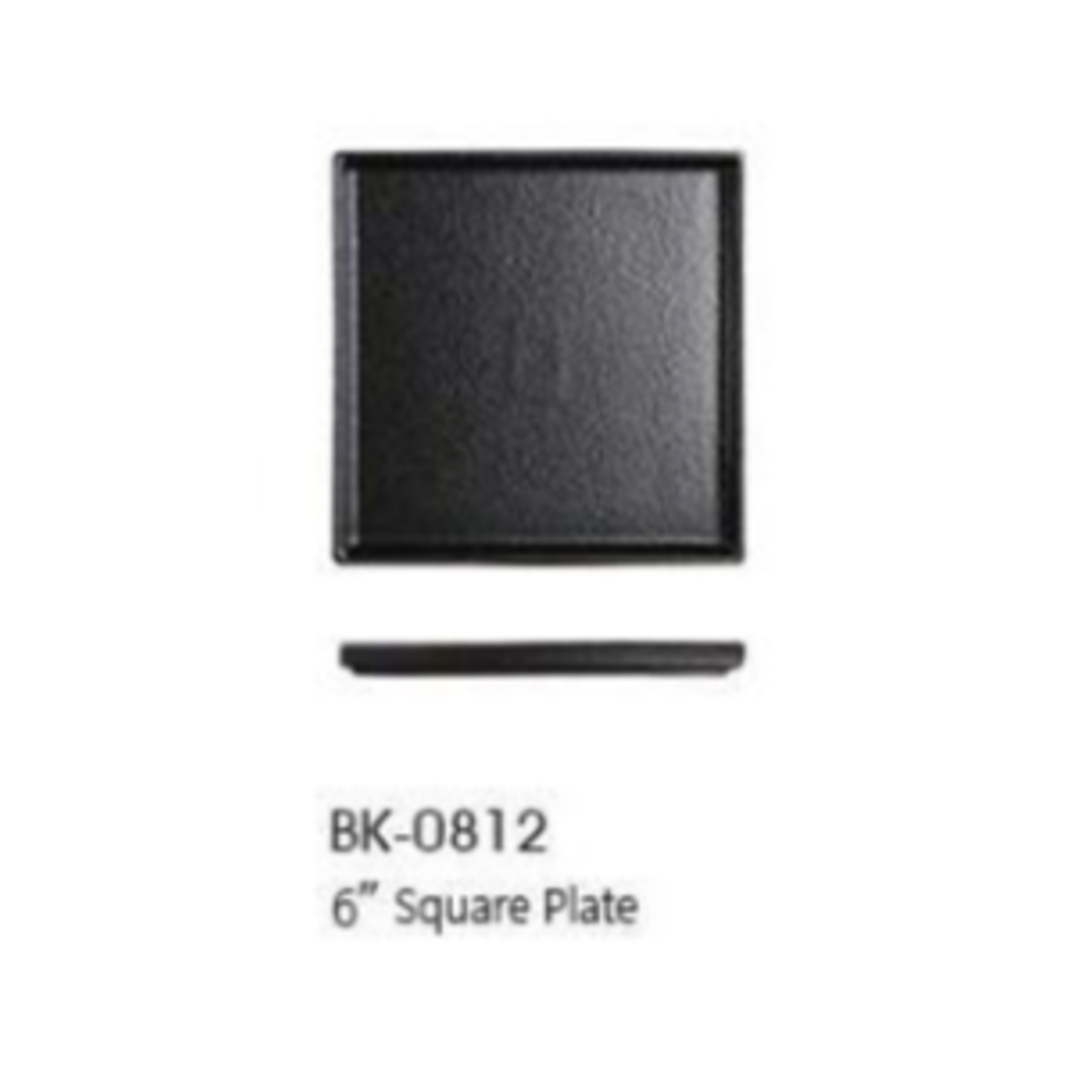 Palate and Plate BK-0812 6" stackable sq plate black 24/case
