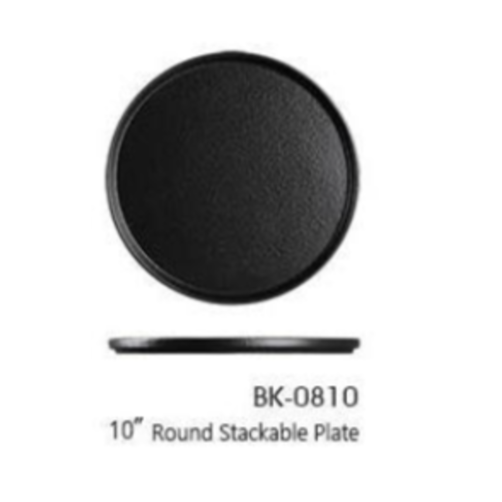 Palate and Plate BK-0810 10" stackable round plate black 12/case