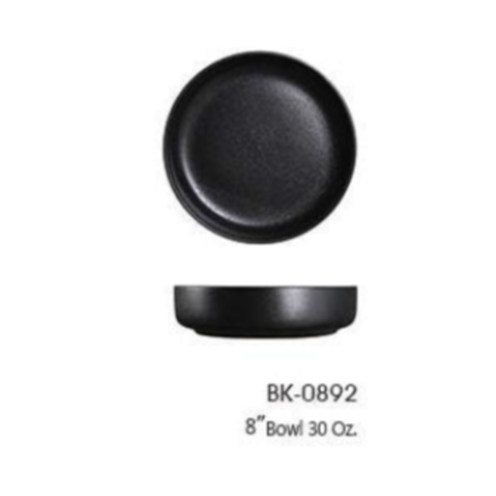 Palate and Plate BK-0892  8" bowl 30 oz  black  12/case