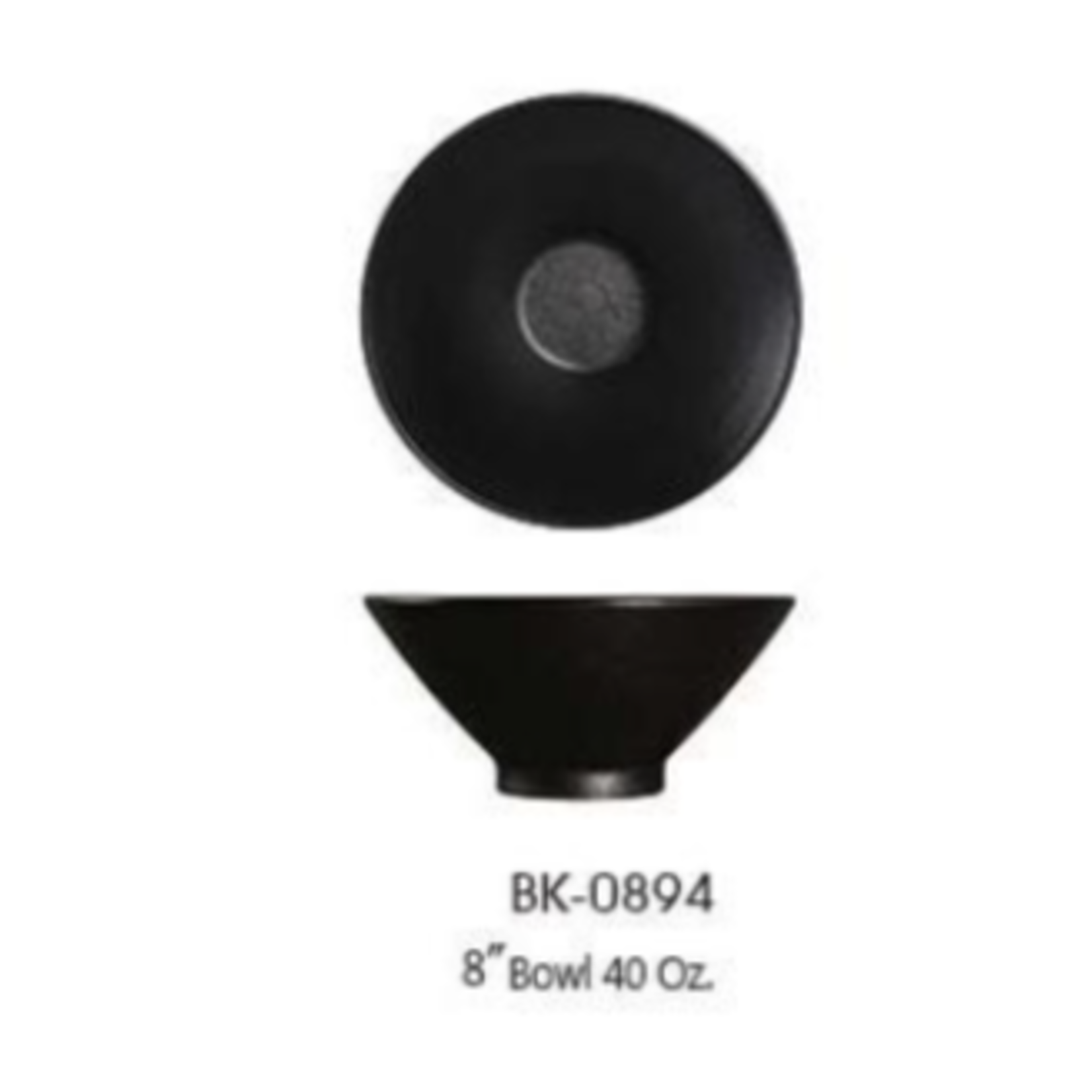 Palate and Plate BK-0894  8" Ramen bowl 40 oz  black  24/case