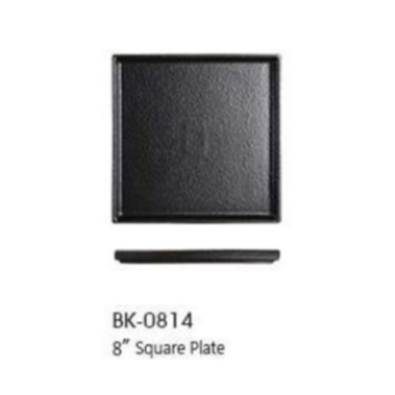 Palate and Plate BK-0814 8" stackable sq plate black 24/case