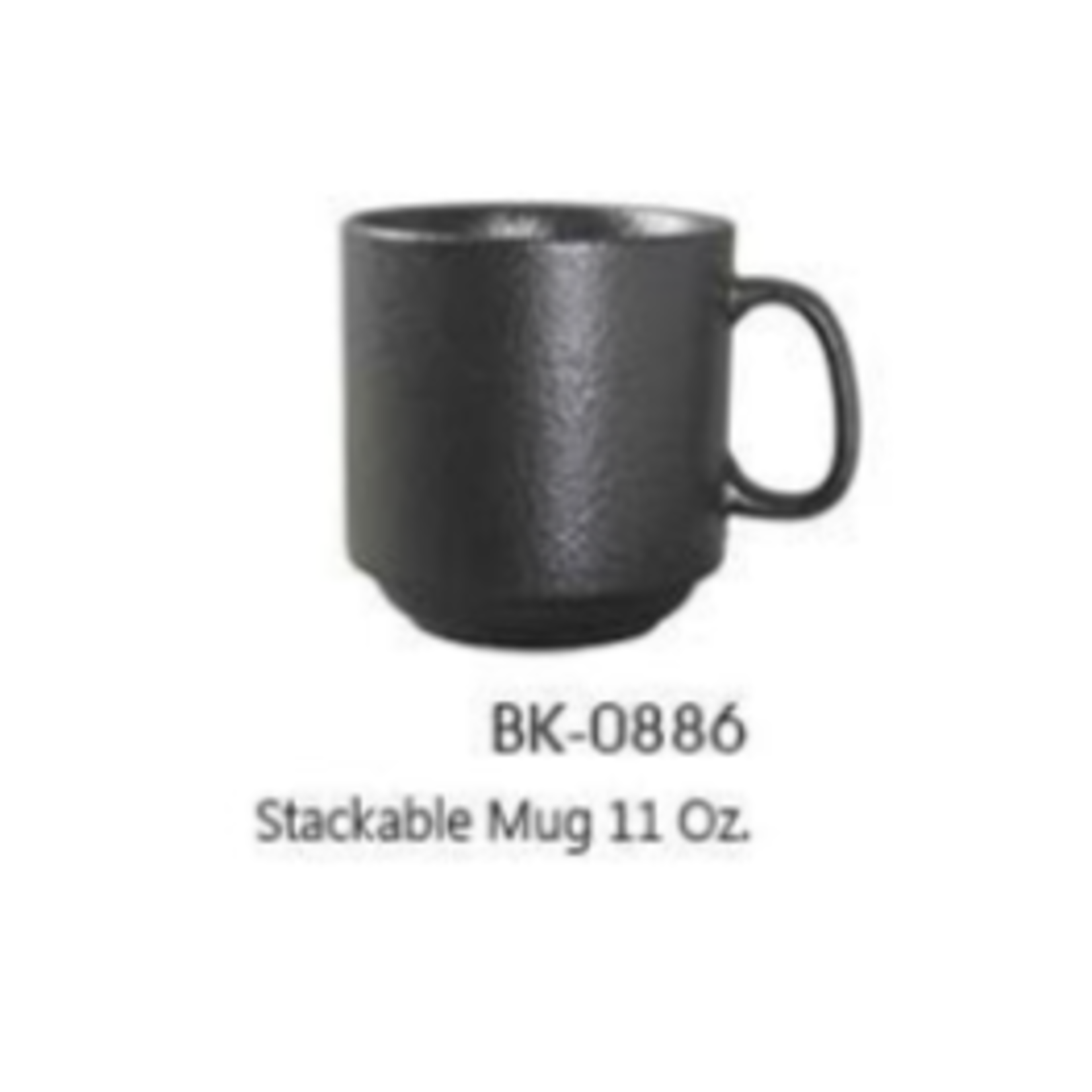 Palate and Plate BK-0886  stackable mug 11 oz black  24/case  PROMO