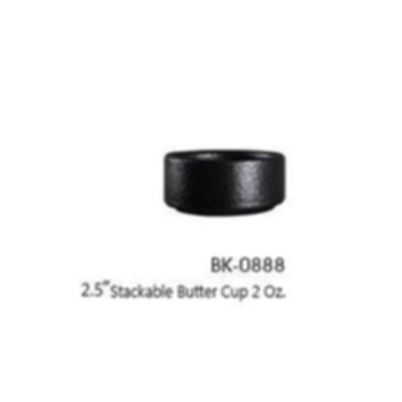 Palate and Plate BK-0888  2.5" stack butter dish 2 oz  black  48/case