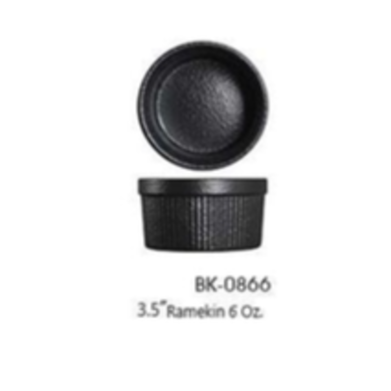 Palate and Plate BK-0866 3.5" ramekin 6 oz black  24/case