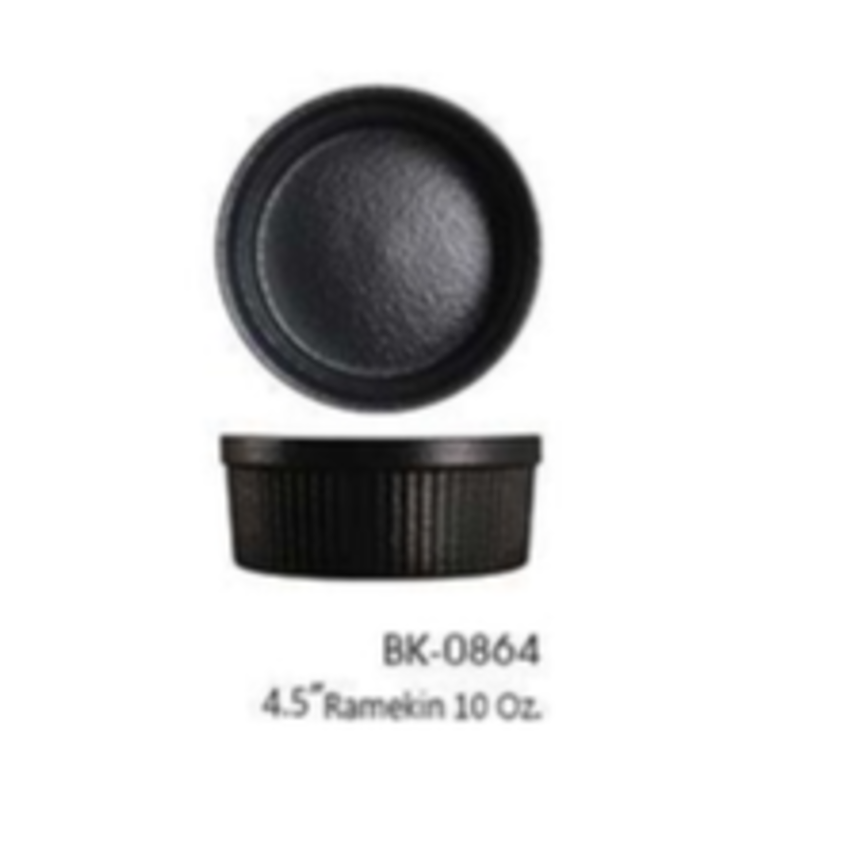 Palate and Plate BK-0864 4.5" ramekin 10 oz black  24/case no eta