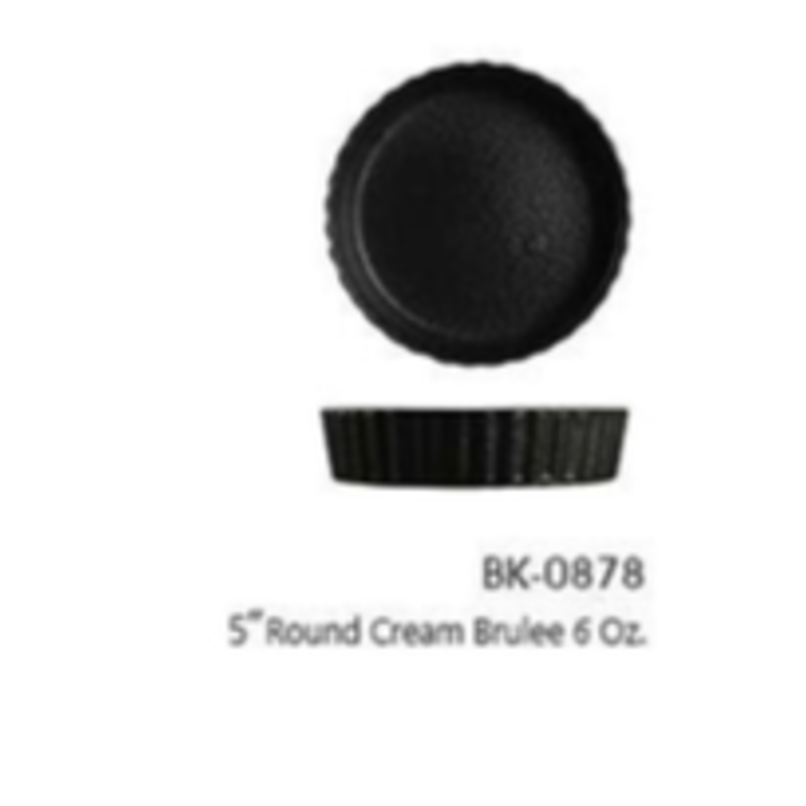 Palate and Plate BK-0878  5" round brulee 6 oz  black  24/case