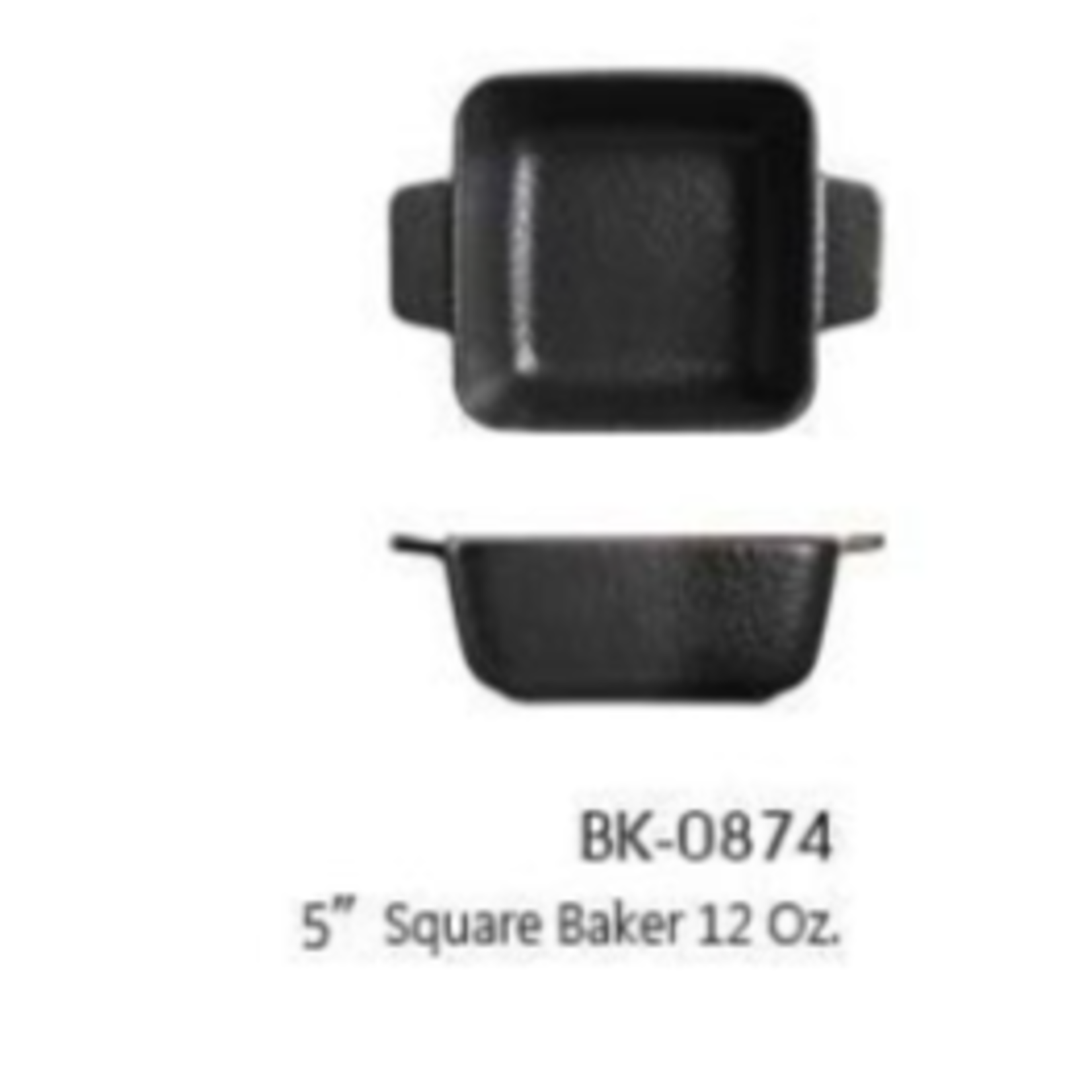 Palate and Plate BK-0874  5" square baking dish black  24/case 12 oz