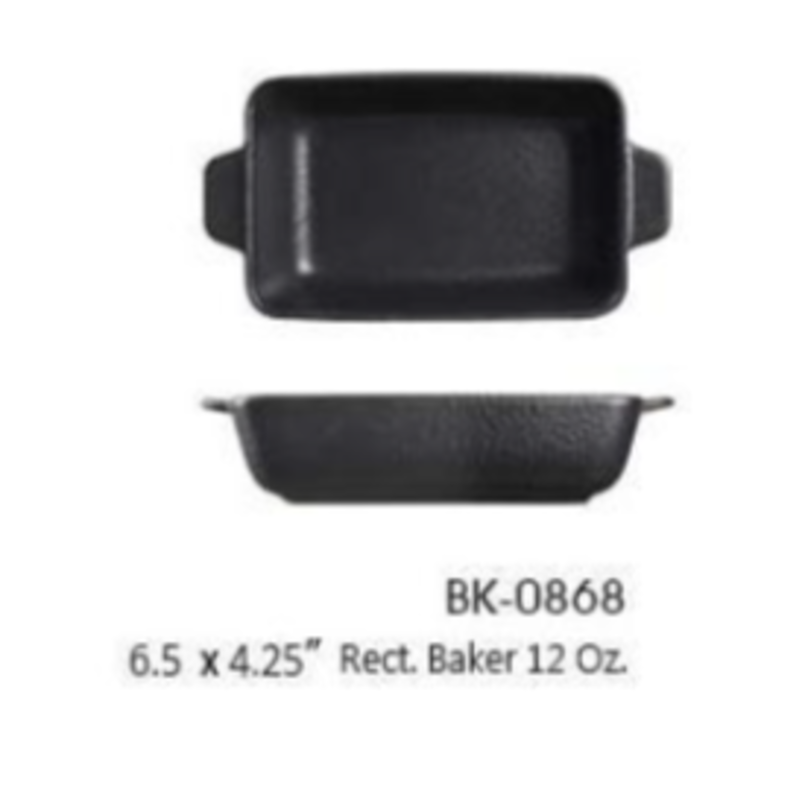 Palate and Plate BK-0868  8 x 4.25" rect baking dish black  24/case