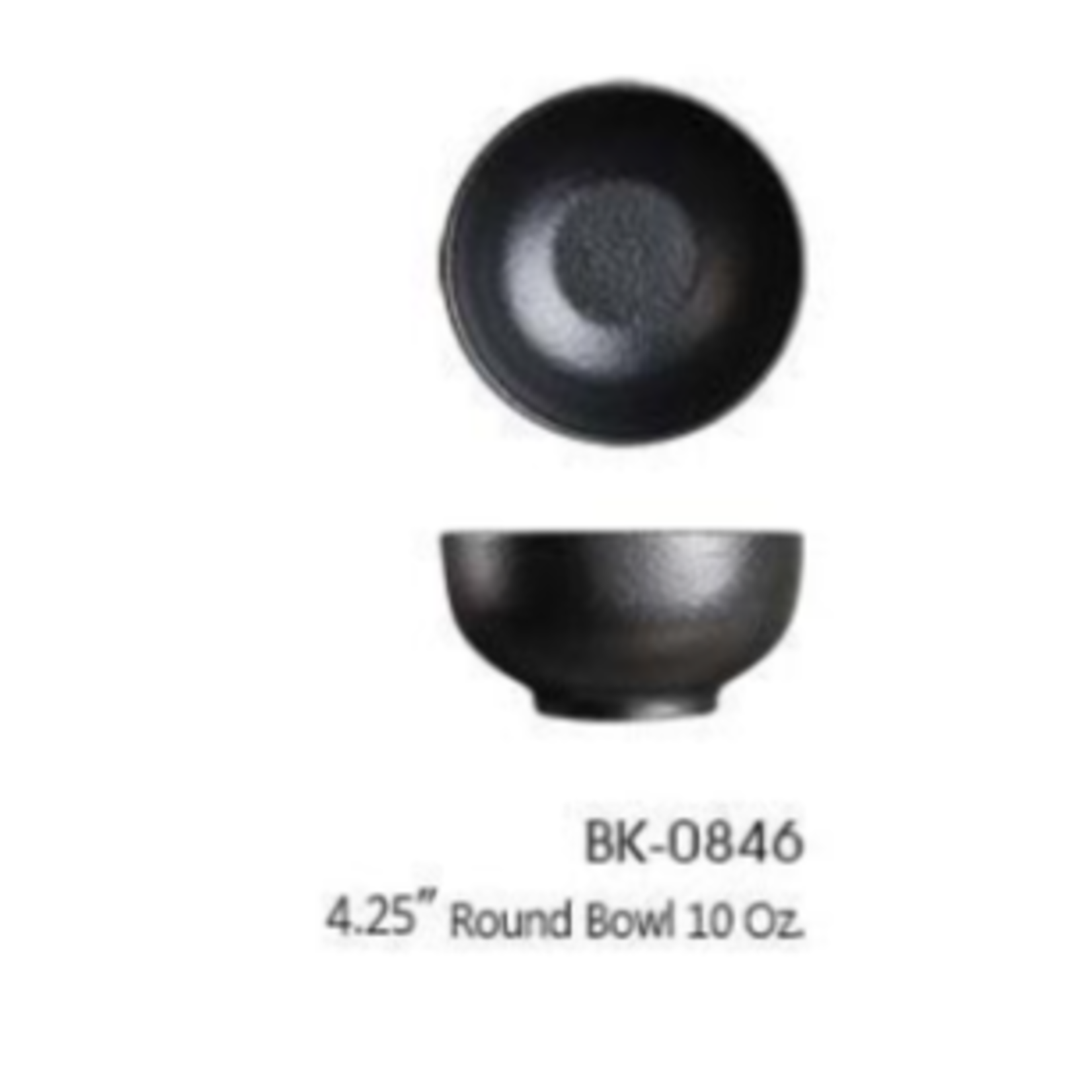 Palate and Plate BK-0846 4.25" round bowl black 10 oz 24/case