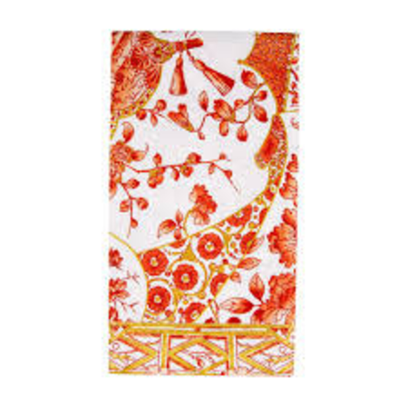 Caspari 18060G Caspari gilded porcelain coral  guest towel