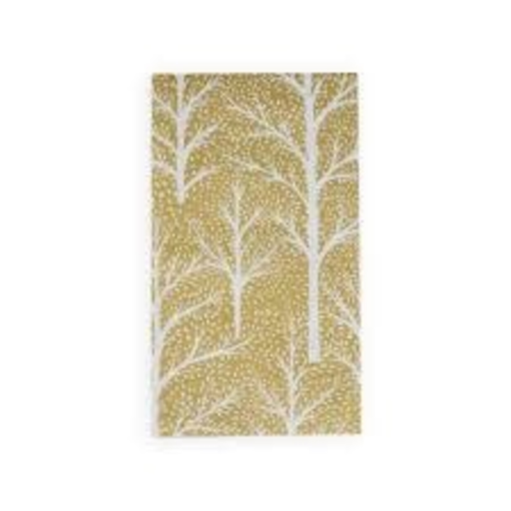 Caspari 17670G Caspari winter trees gold white Guest towel