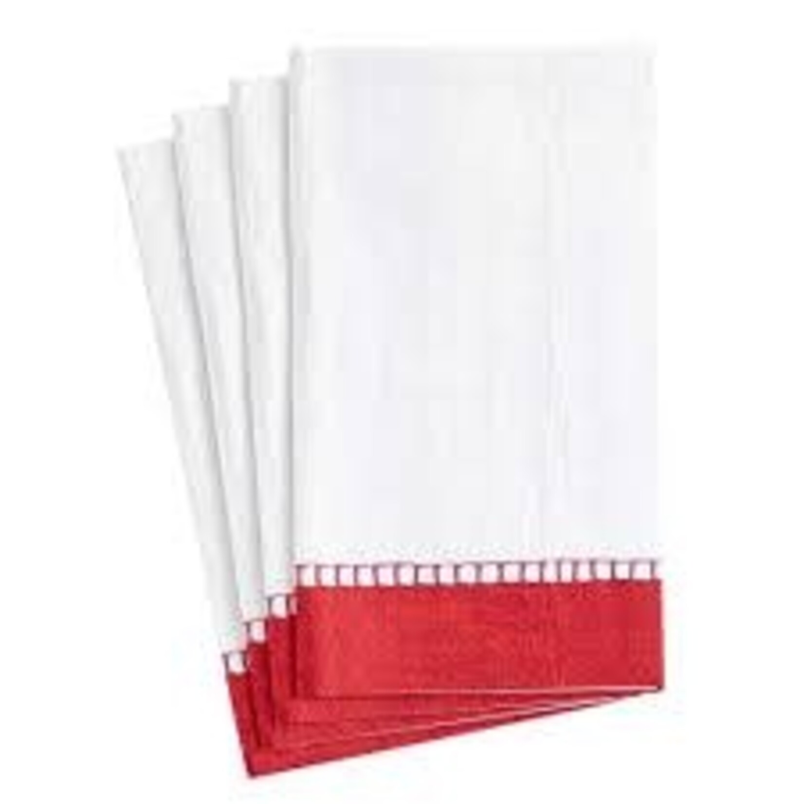 Caspari 7655G Caspari linen red guest towel