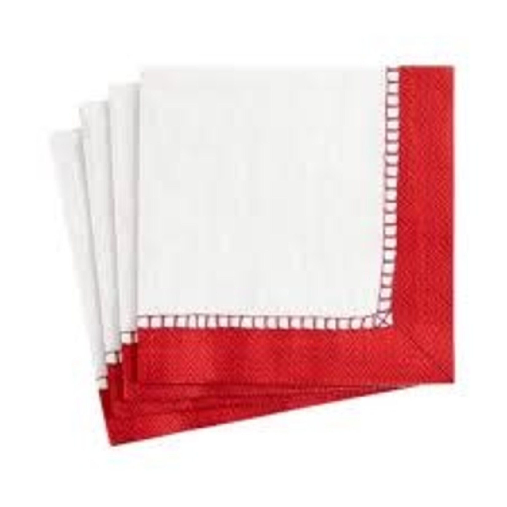 Caspari 7655C Caspari linen red cocktail napkin