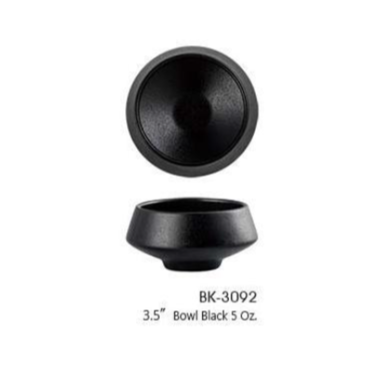Palate and Plate Special order Bk-3092 3.5" bowl  5 oz Black  24/case