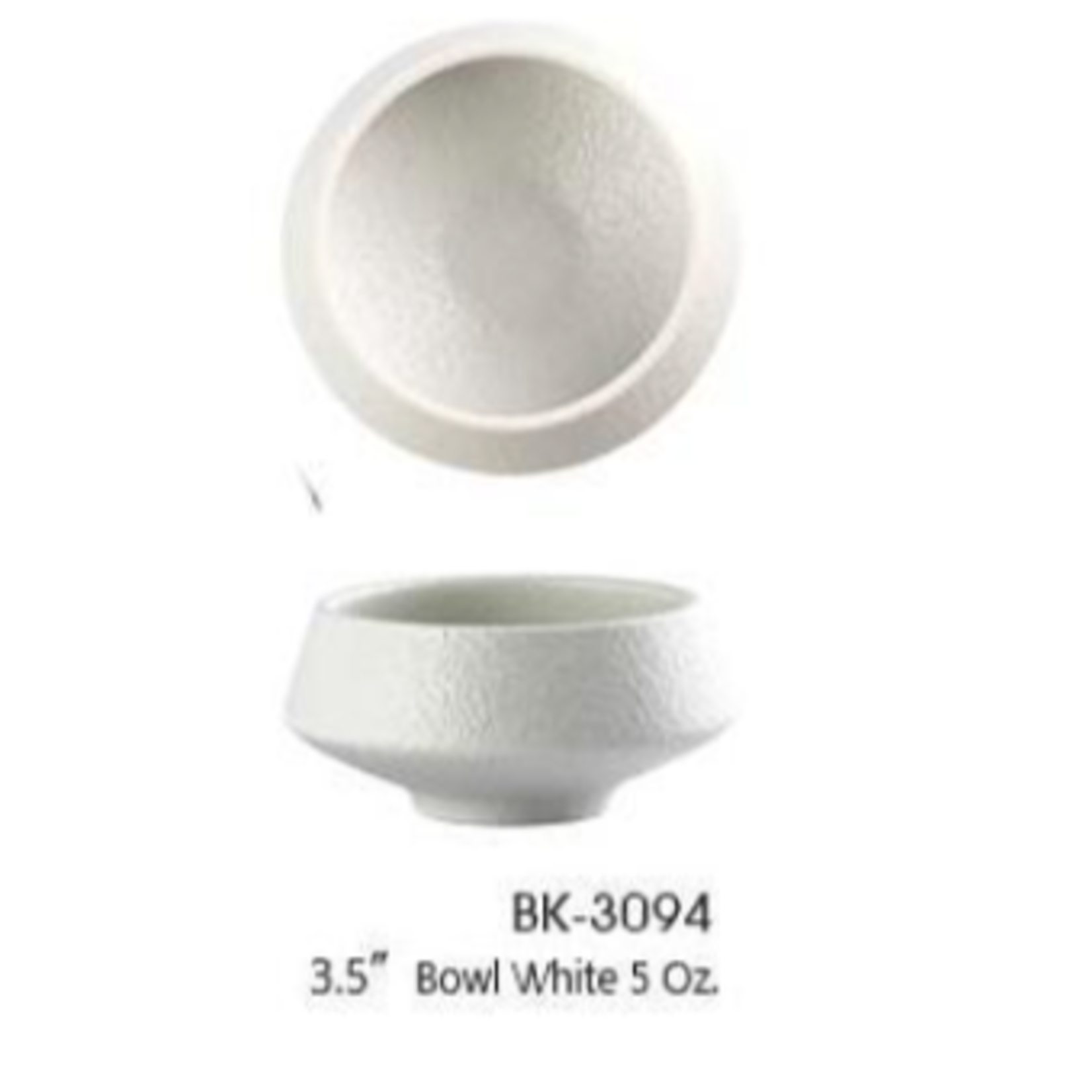 Palate and Plate Special order Bk-3094 3.5" bowl  5 oz White   24/case