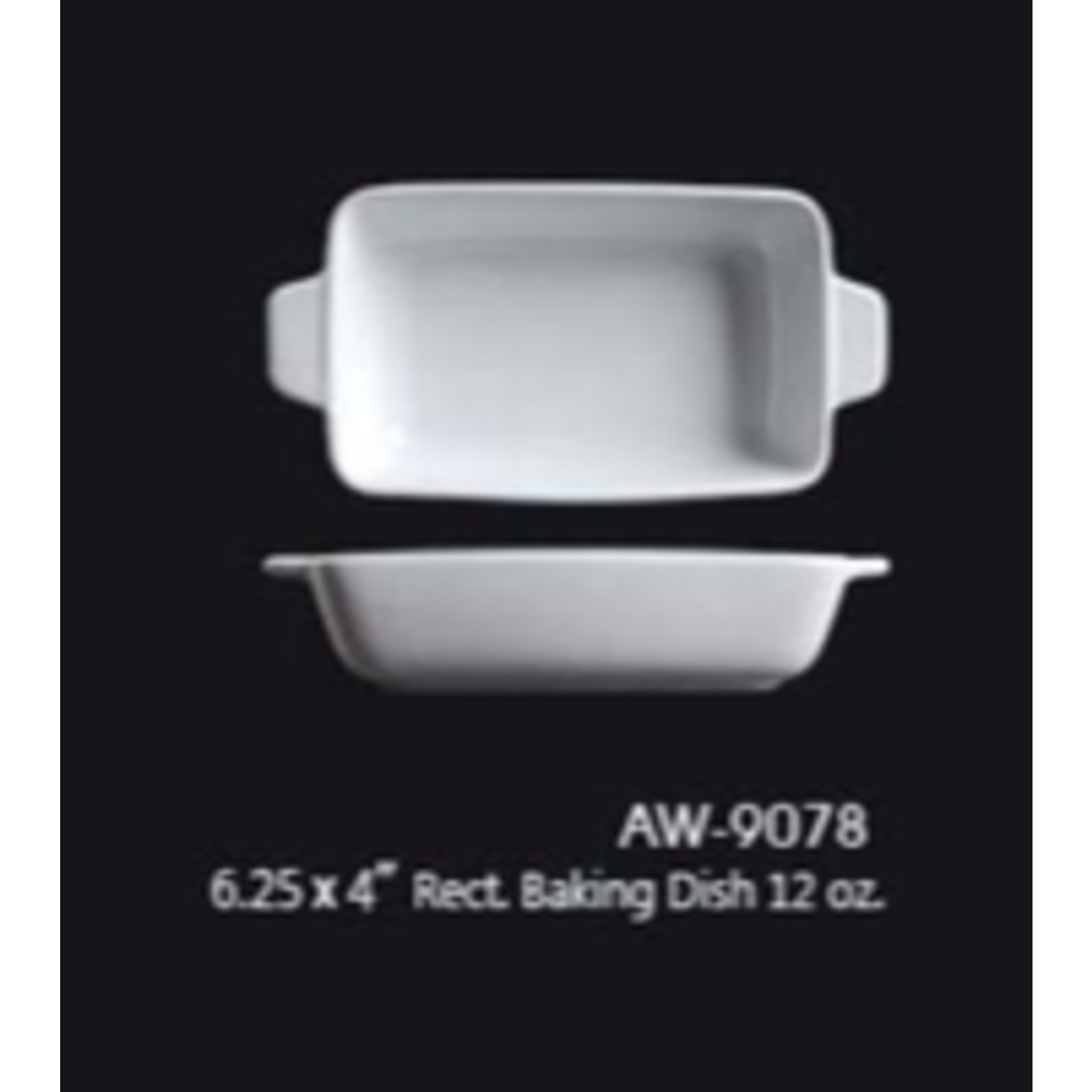 Palate and Plate AW-9078 6.25 x 4" Rect. Baking Dish 12 oz 24/cs