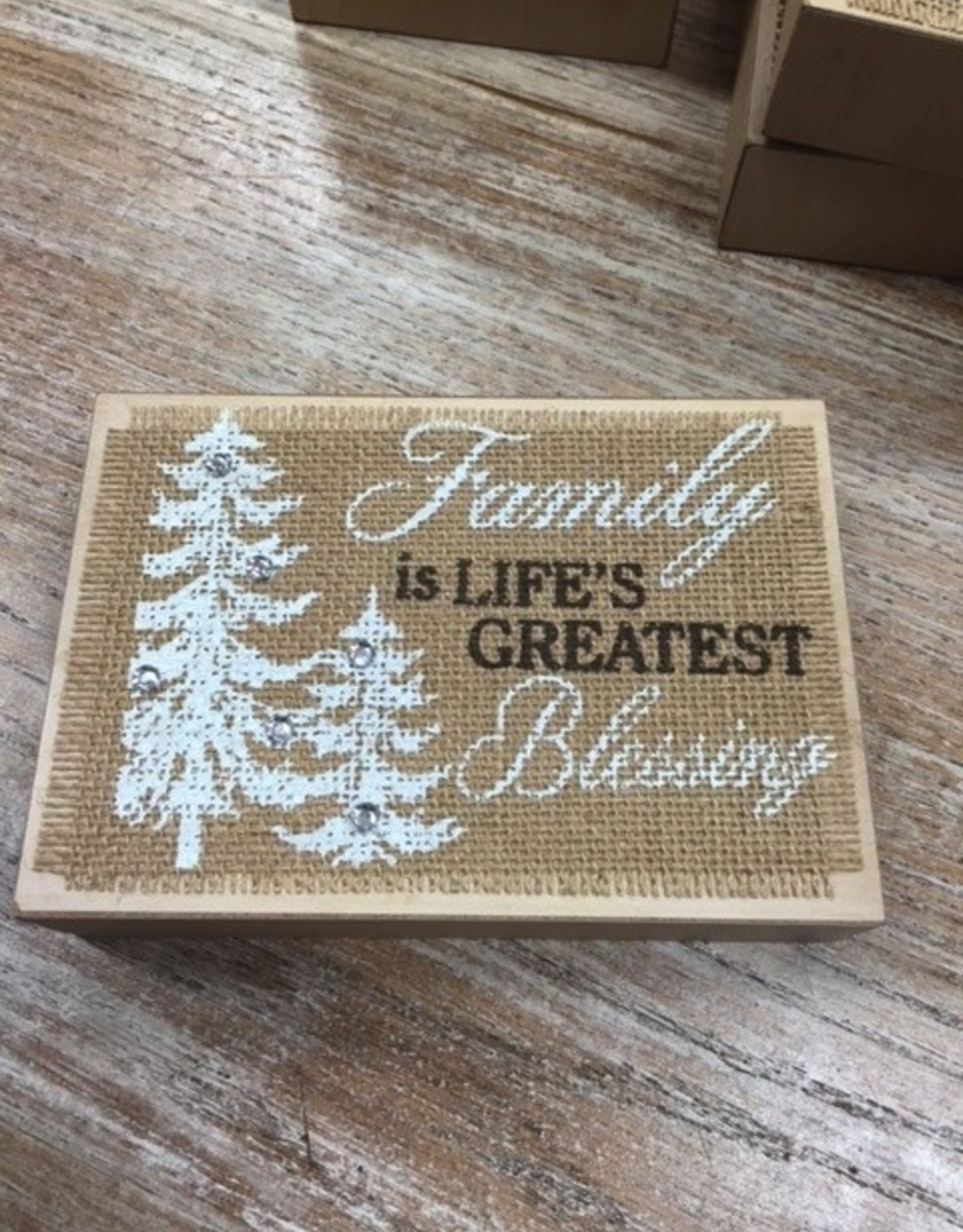 Decor Christmas Burlap Block