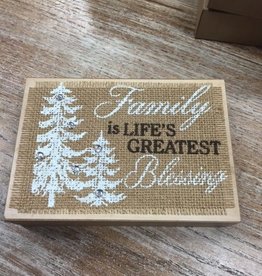 Decor Christmas Burlap Block