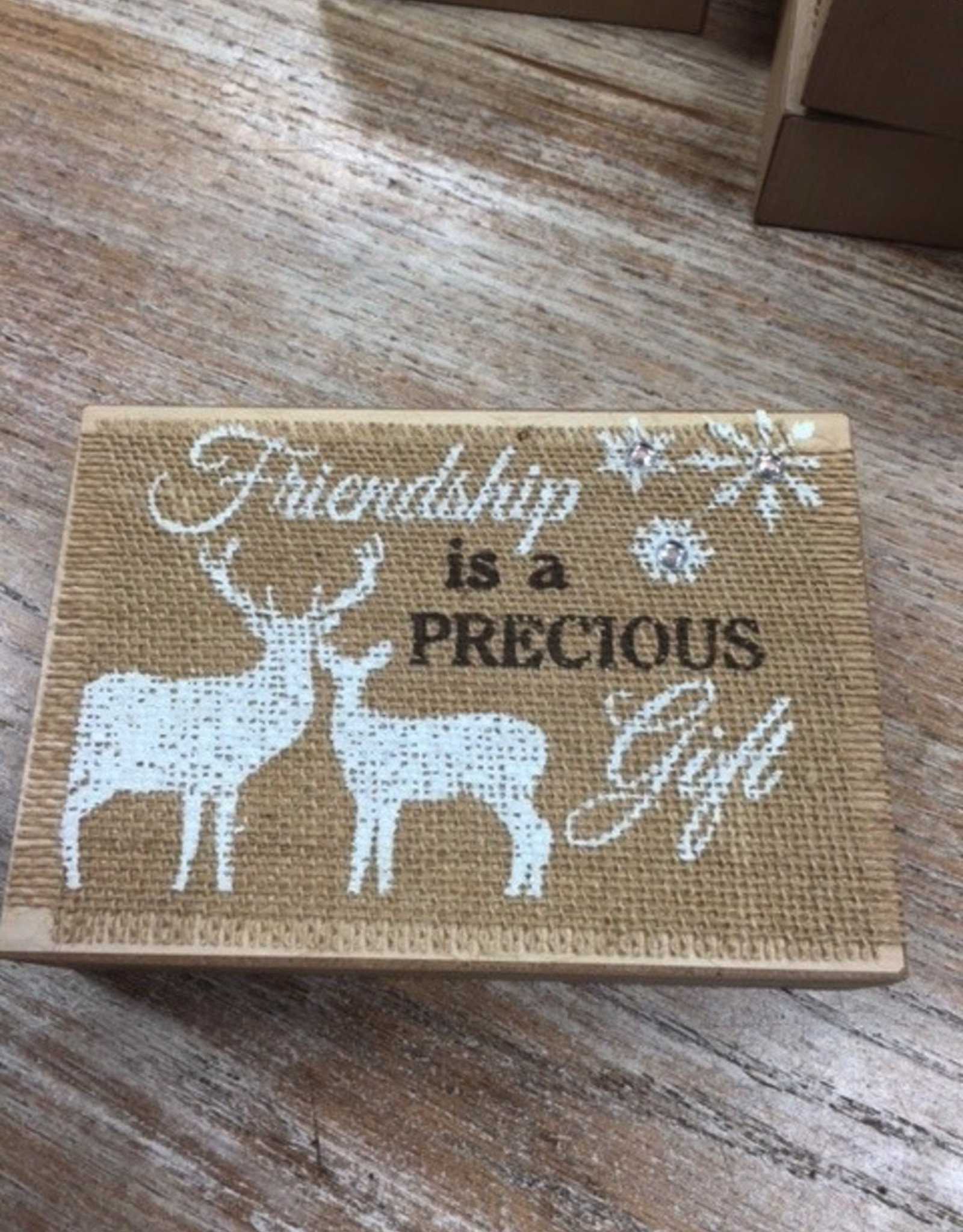 Decor Christmas Burlap Block