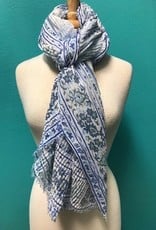 Scarf Pleated Floral Print Scarf