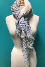 Scarf Pleated Floral Print Scarf